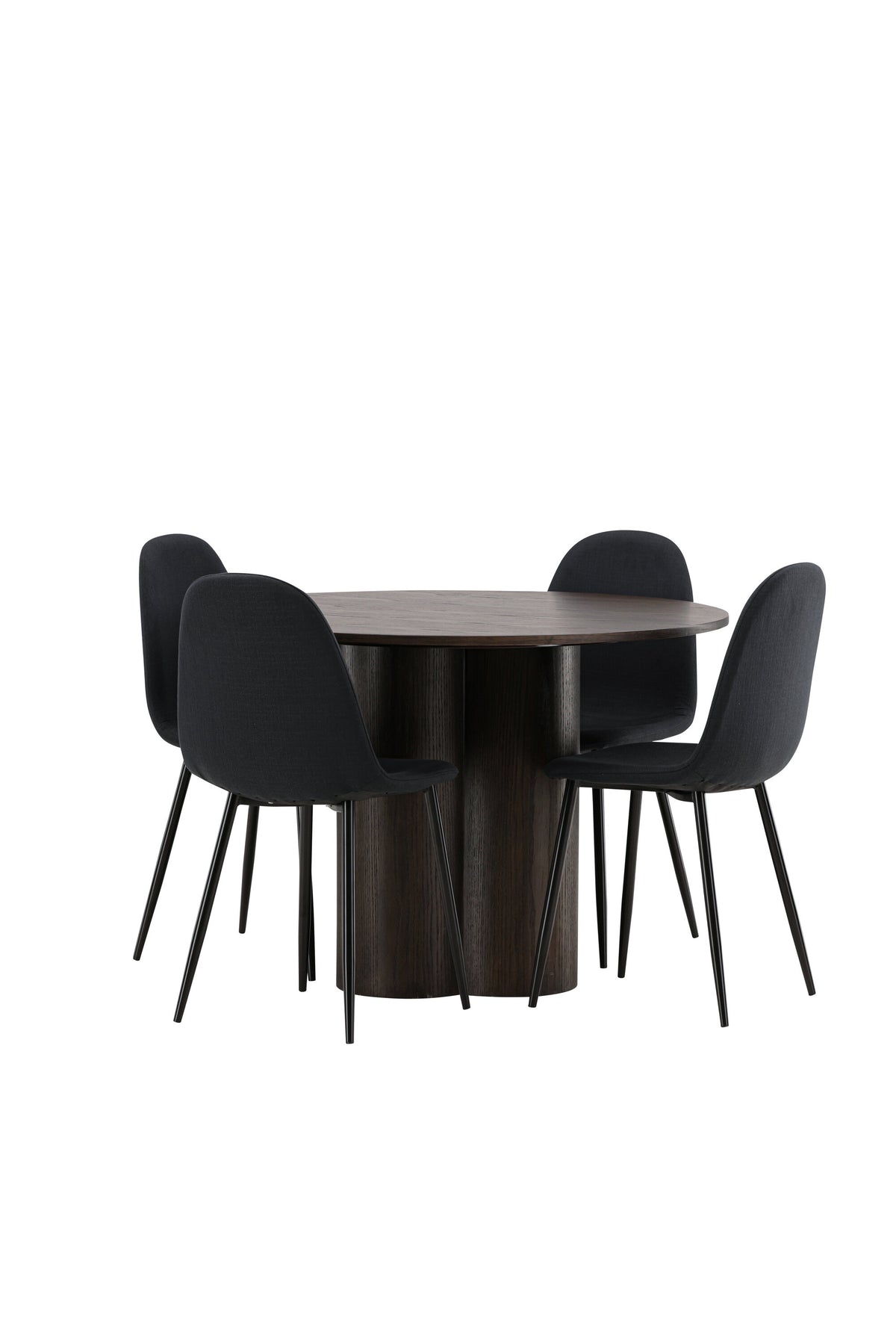 Olivia Esszimmer Set + Polar ⌀110cm/4St. in Schwarz präsentiert im Onlineshop von KAQTU Design AG. Esszimmerset ist von Venture Home