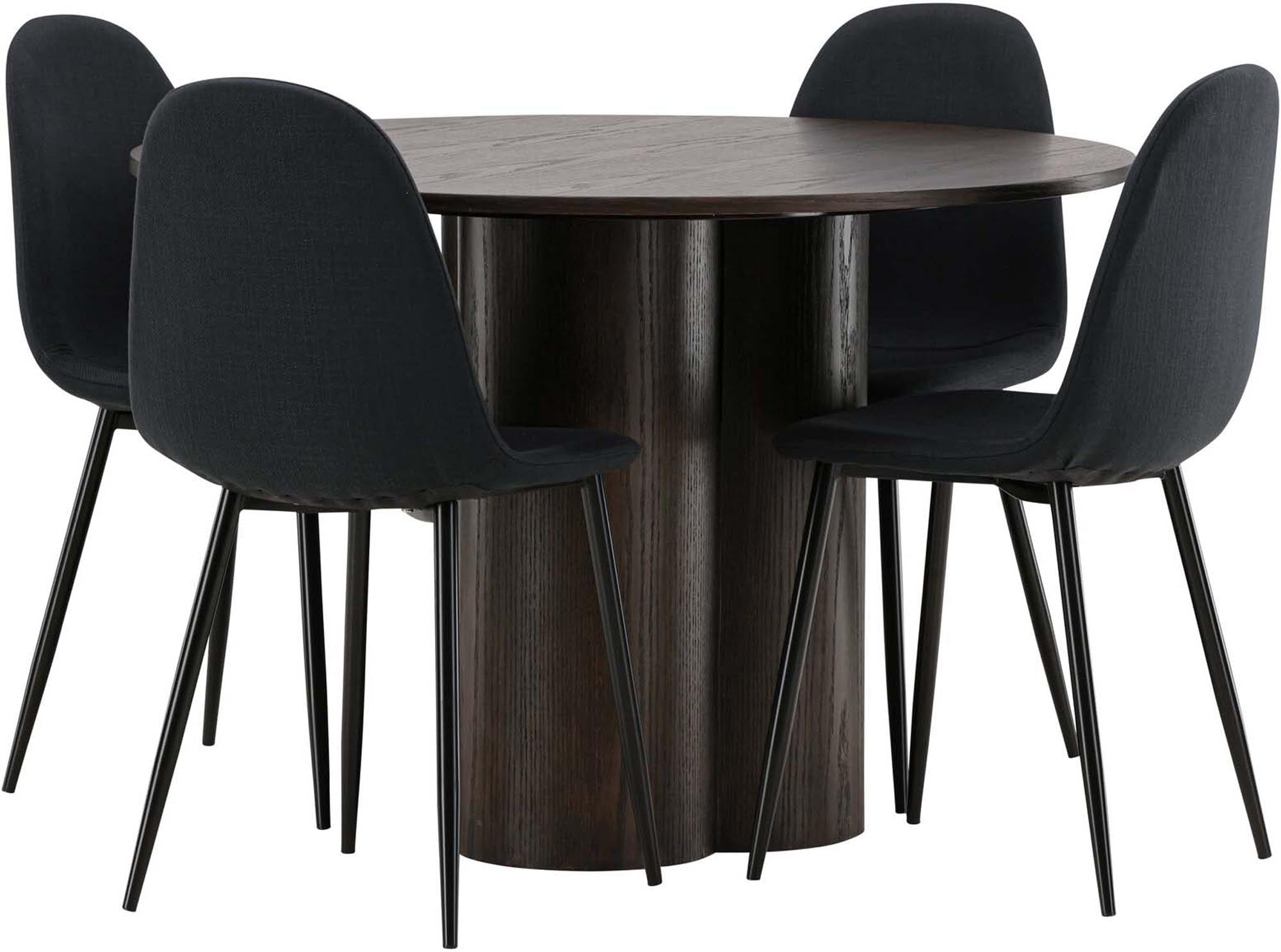 Stilvolles Olivia Esszimmer Set mit rundem Tisch und 4 Stühlen.