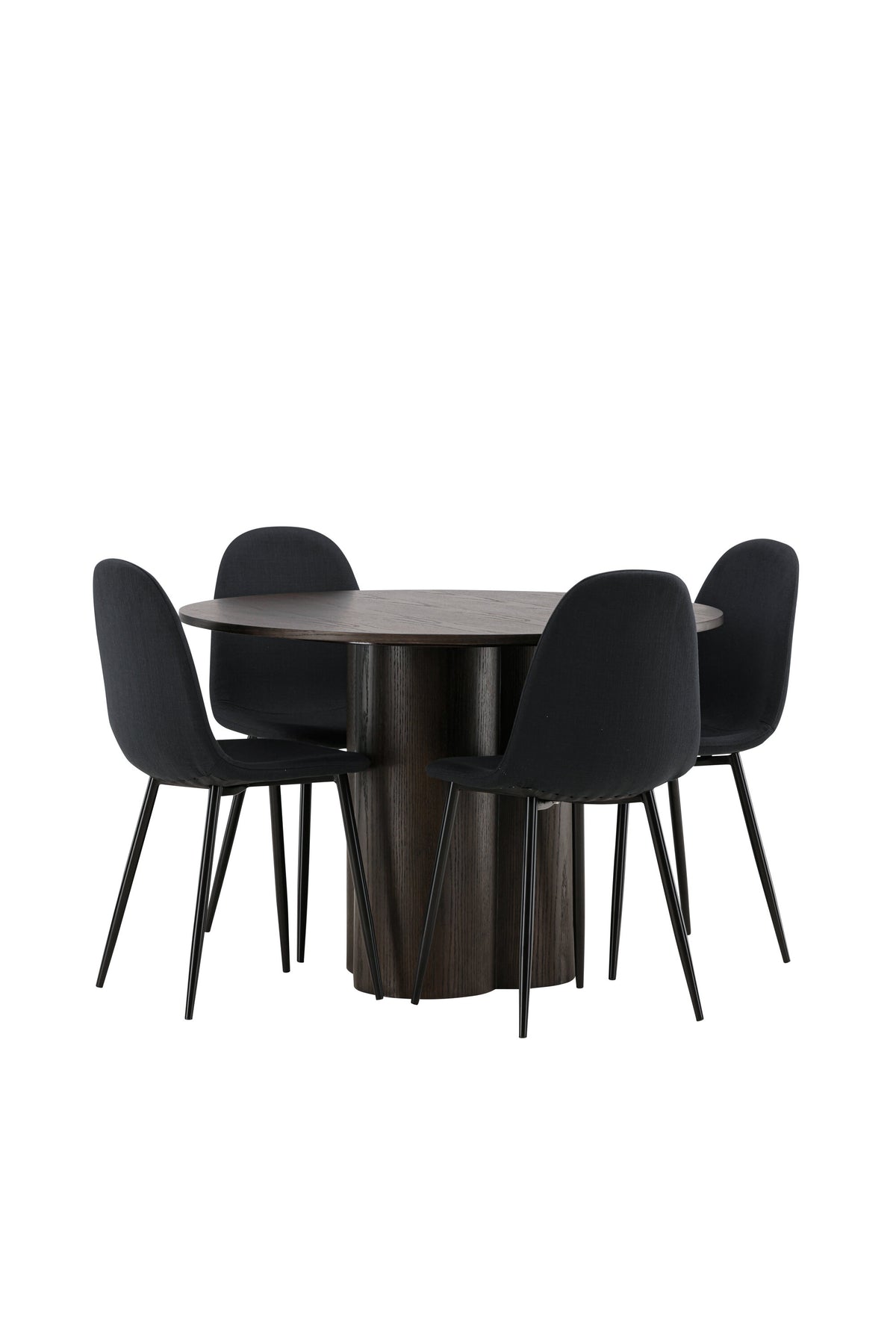 Olivia Esszimmer Set + Polar ⌀110cm/4St. in Schwarz präsentiert im Onlineshop von KAQTU Design AG. Esszimmerset ist von Venture Home