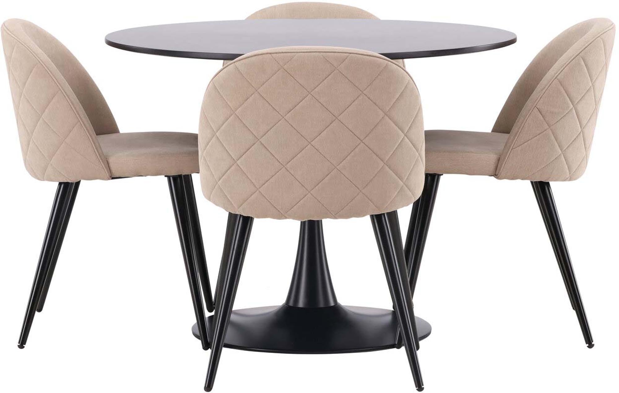 Entdecken Sie das Glade Esszimmerset mit Velvet-Stühlen – eine harmonische Kombination aus skandinavischem Design und höchstem Sitzkomfort für Ihr Zuhause.