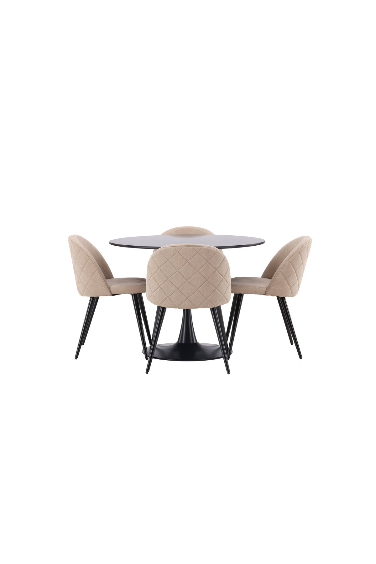 Glade Esszimmerset + Velvet ⌀100cm/4St. in Beige, Schwarz präsentiert im Onlineshop von KAQTU Design AG. Esszimmerset ist von Venture Home