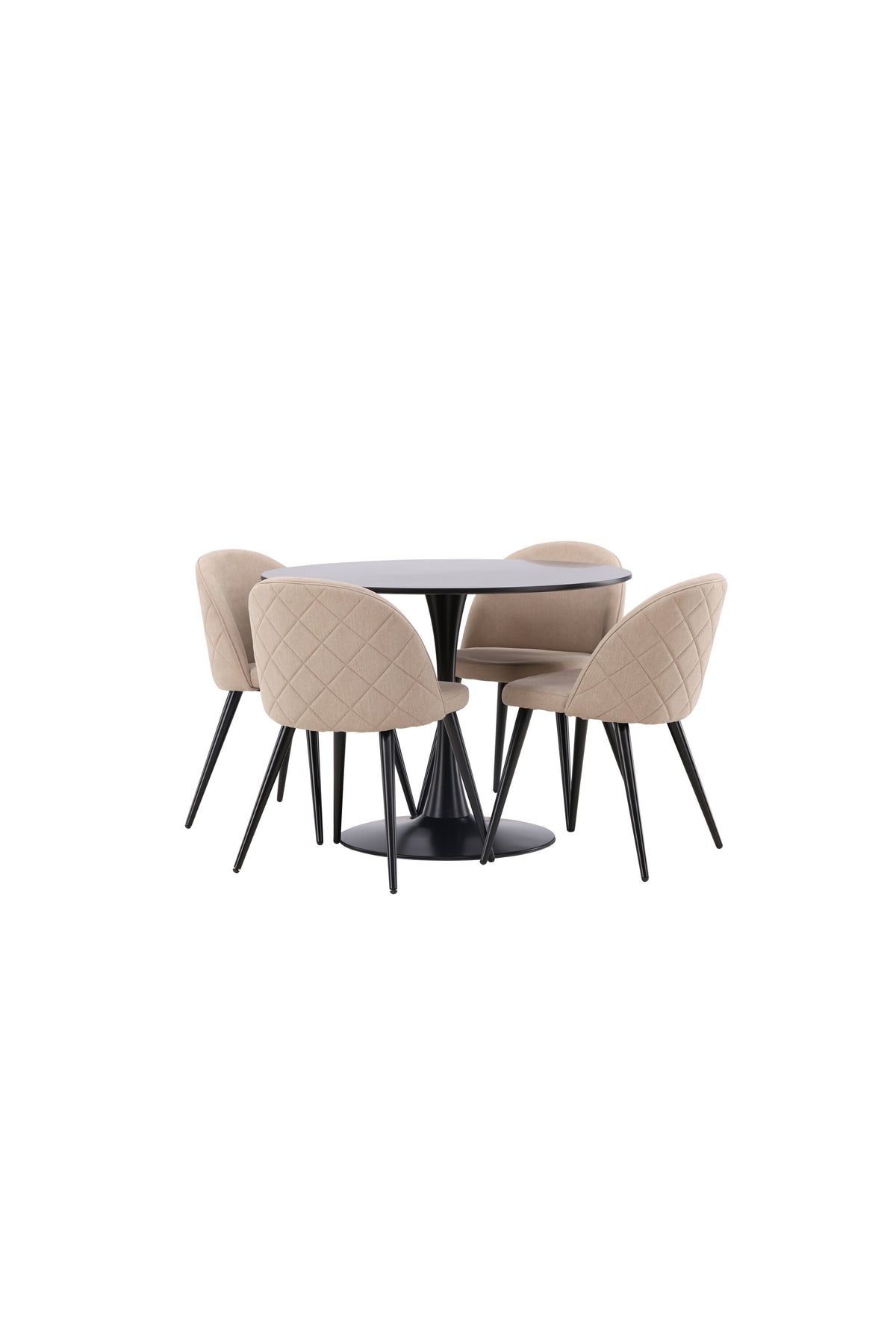Glade Esszimmerset + Velvet ⌀100cm/4St. in Beige, Schwarz präsentiert im Onlineshop von KAQTU Design AG. Esszimmerset ist von Venture Home