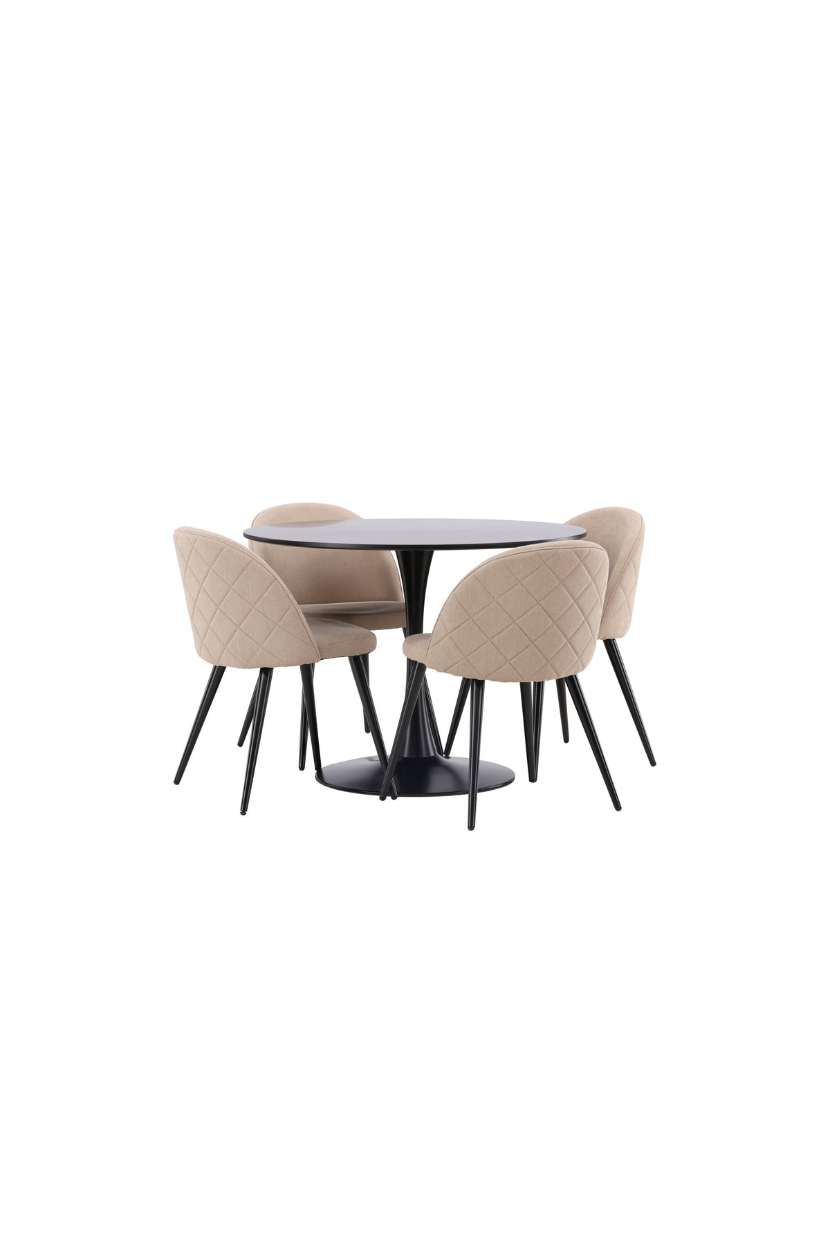 Glade Esszimmerset + Velvet ⌀100cm/4St. in Beige, Schwarz präsentiert im Onlineshop von KAQTU Design AG. Esszimmerset ist von Venture Home