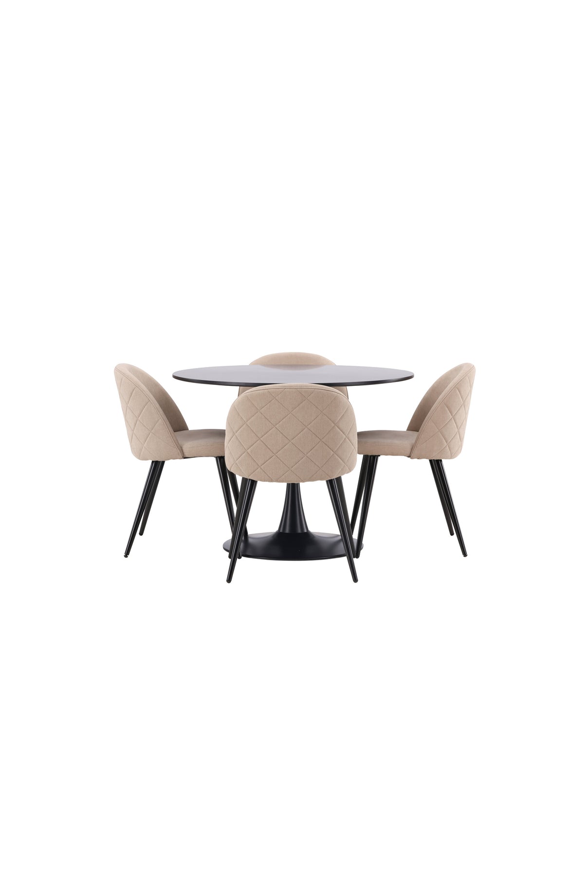 Glade Esszimmerset + Velvet ⌀100cm/4St. in Beige, Schwarz präsentiert im Onlineshop von KAQTU Design AG. Esszimmerset ist von Venture Home