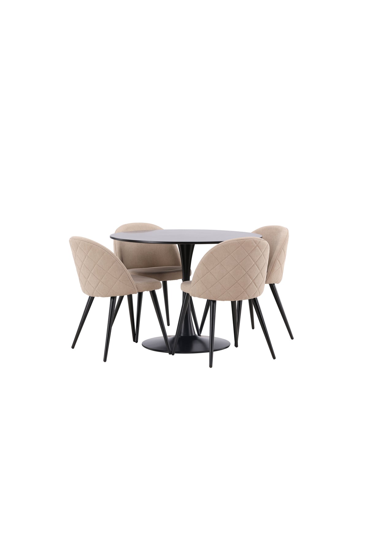 Glade Esszimmerset + Velvet ⌀100cm/4St. in Beige, Schwarz präsentiert im Onlineshop von KAQTU Design AG. Esszimmerset ist von Venture Home