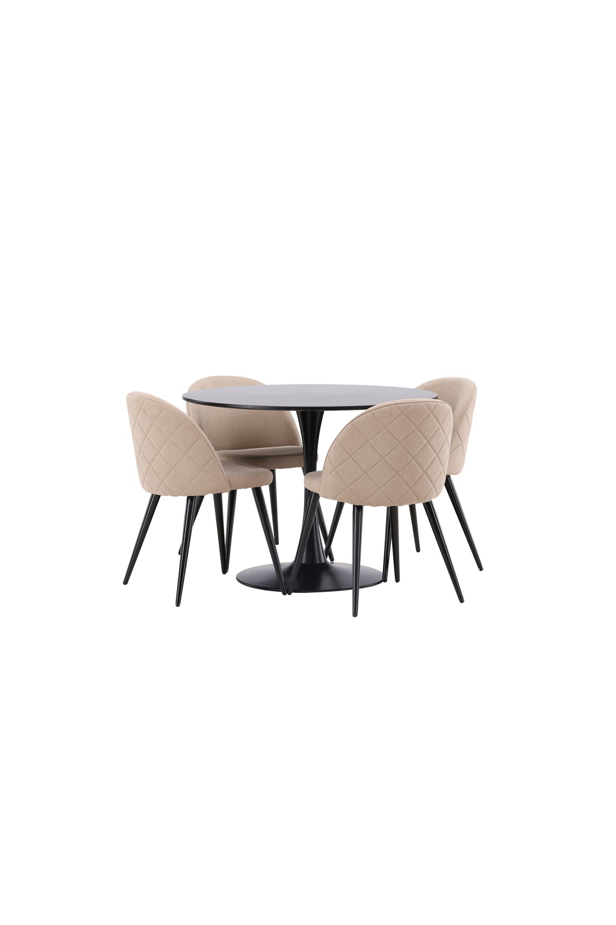 Glade Esszimmerset + Velvet ⌀100cm/4St. in Beige, Schwarz präsentiert im Onlineshop von KAQTU Design AG. Esszimmerset ist von Venture Home