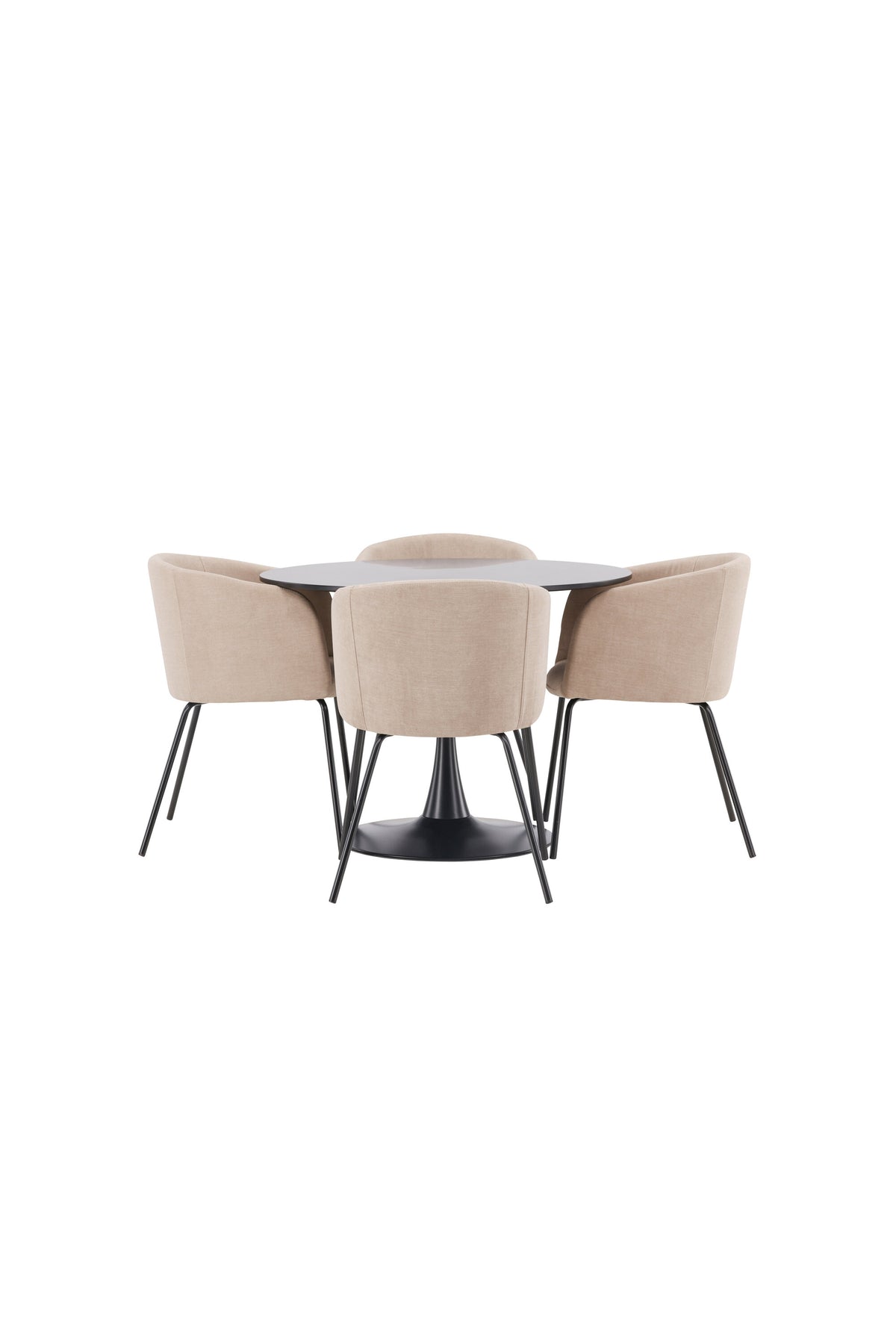 Glade Esszimmerset + Berit ⌀100cm/4St. in Beige, Schwarz präsentiert im Onlineshop von KAQTU Design AG. Esszimmerset ist von Venture Home