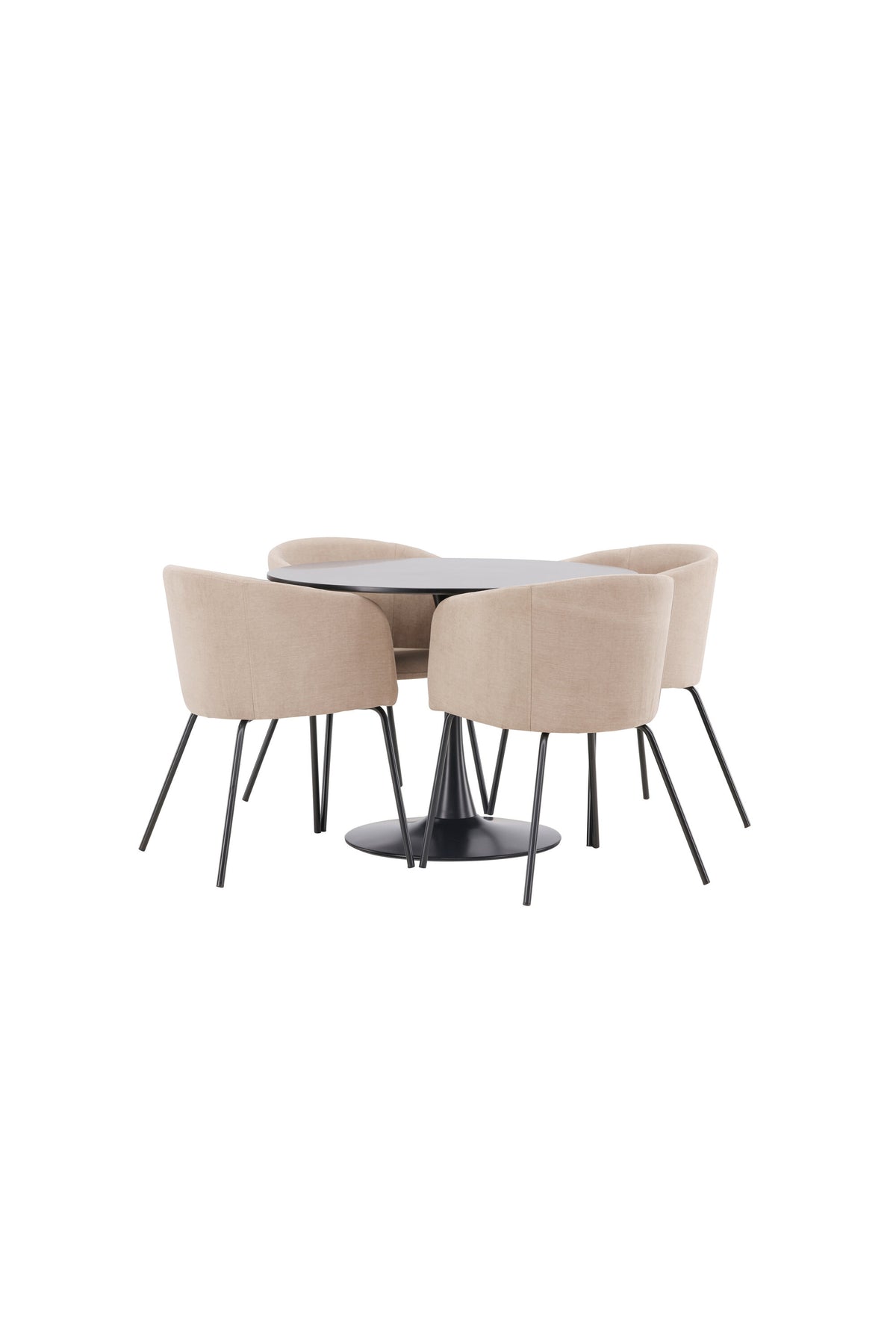 Glade Esszimmerset + Berit ⌀100cm/4St. in Beige, Schwarz präsentiert im Onlineshop von KAQTU Design AG. Esszimmerset ist von Venture Home