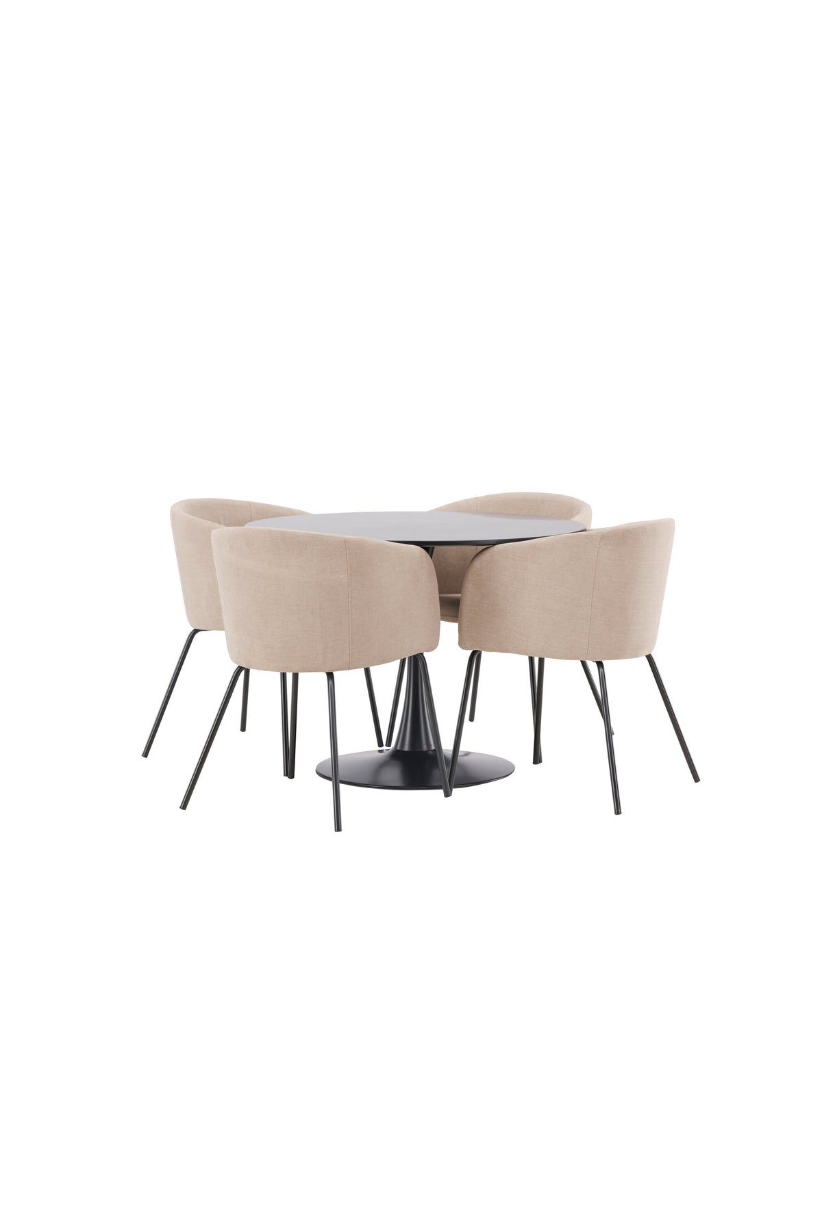 Glade Esszimmerset + Berit ⌀100cm/4St. in Beige, Schwarz präsentiert im Onlineshop von KAQTU Design AG. Esszimmerset ist von Venture Home