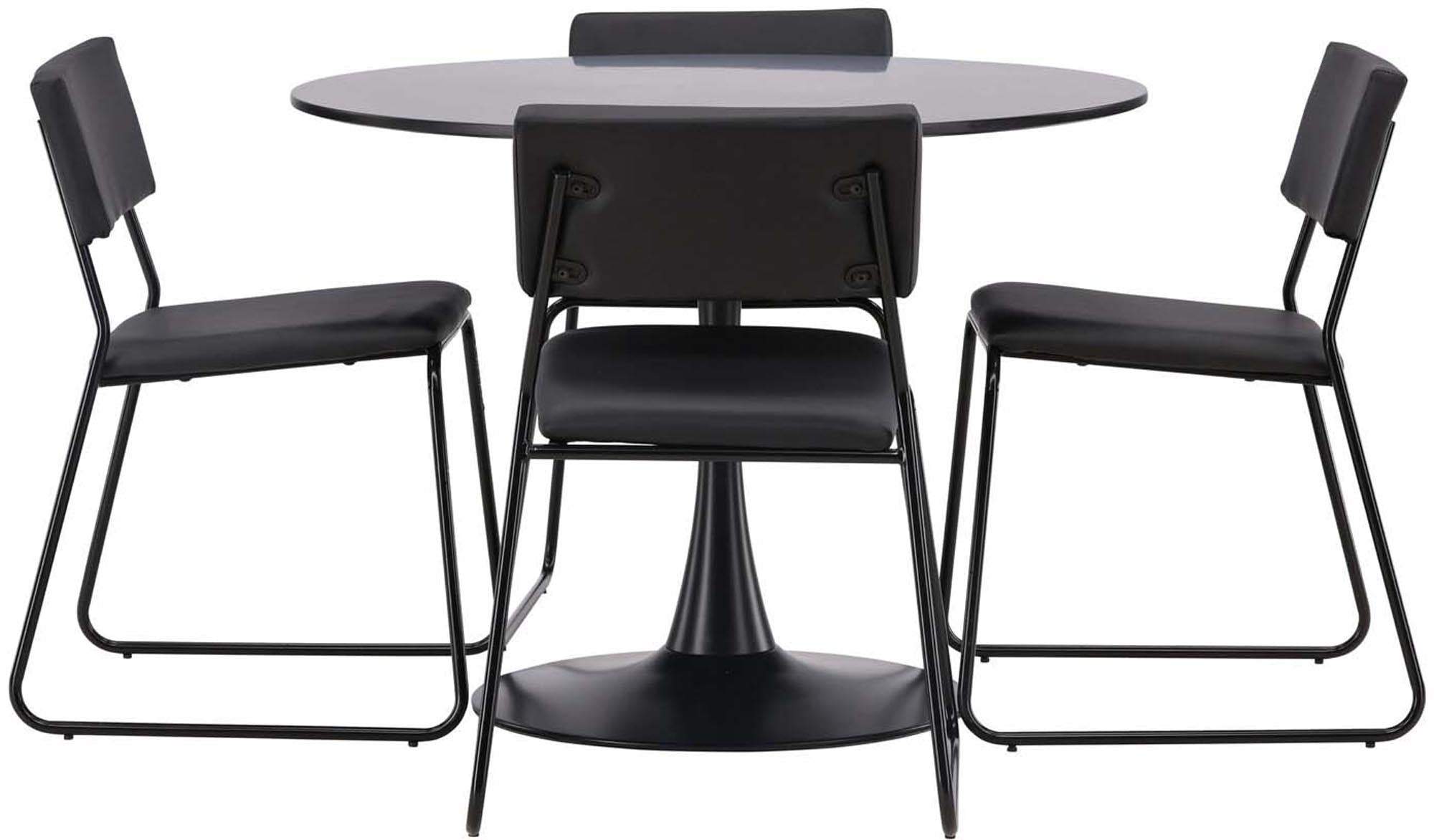 Stilvolles Glade Esszimmerset mit rundem Kenth Tisch, 4 Stühle.