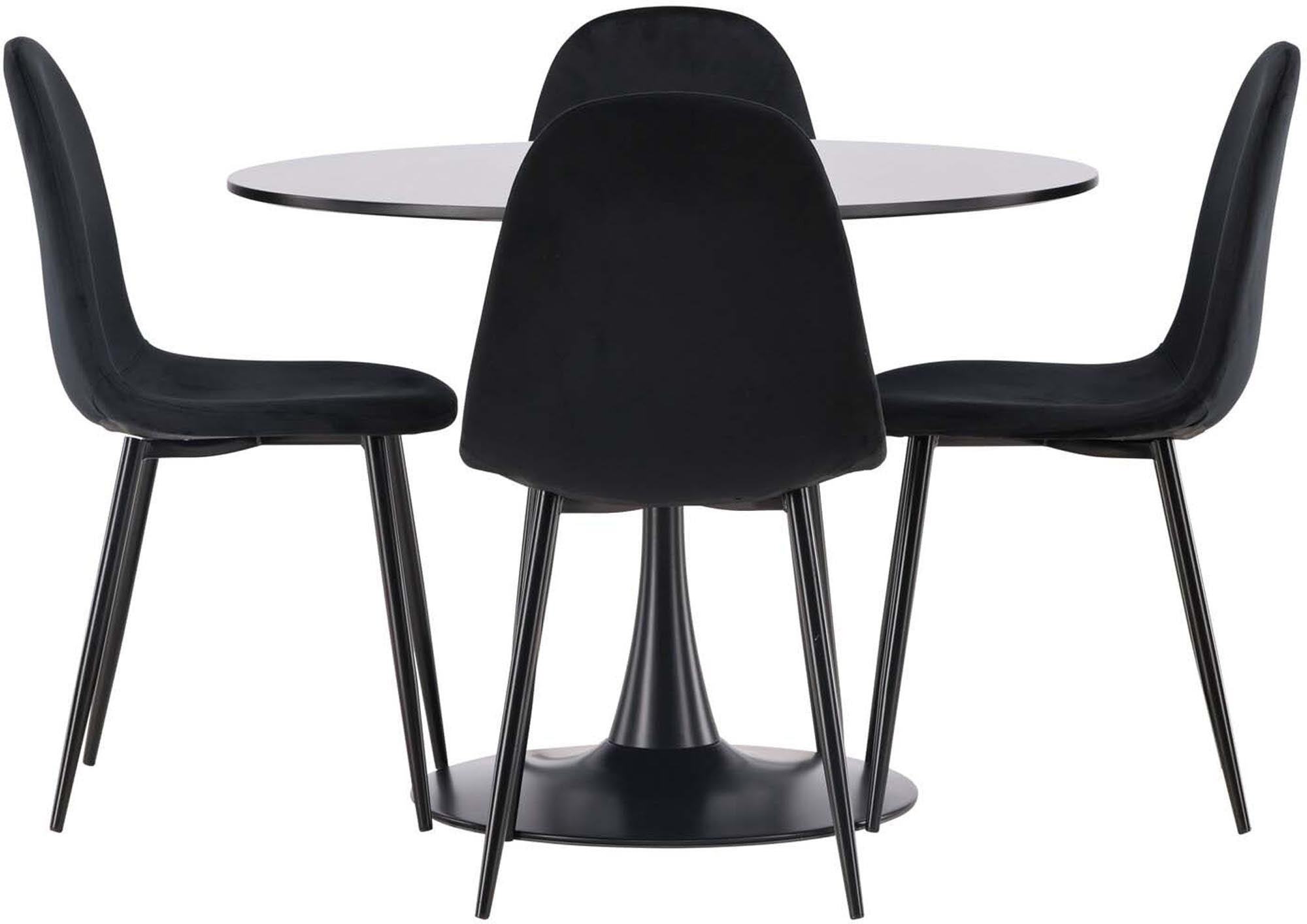 Modernes Glade Esszimmerset von Venture Home: Eleganter 100 cm Tisch und 4 komfortable Stühle im skandinavischen Design für Ihr Zuhause.