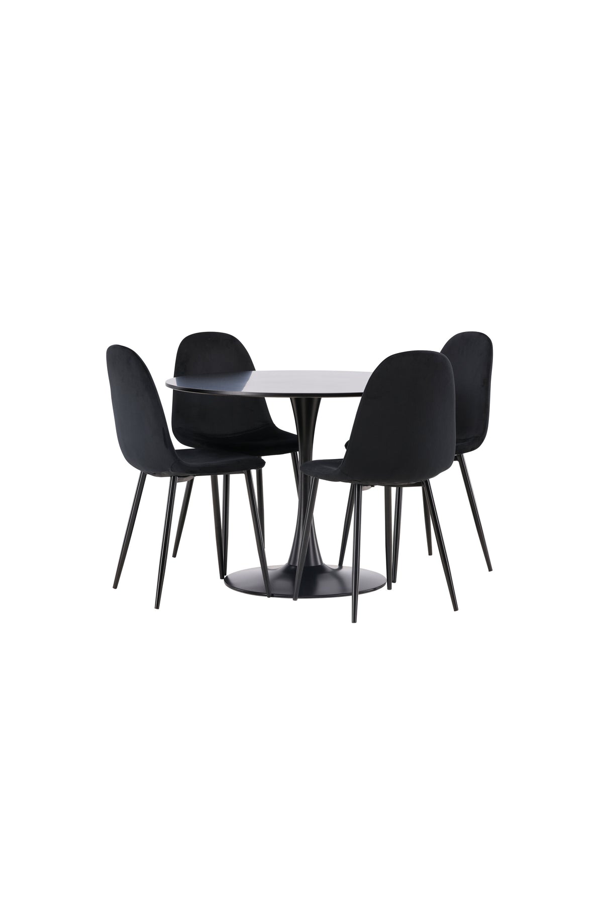 Glade Esszimmerset + Polar ⌀100cm/4St. in Schwarz präsentiert im Onlineshop von KAQTU Design AG. Esszimmerset ist von Venture Home