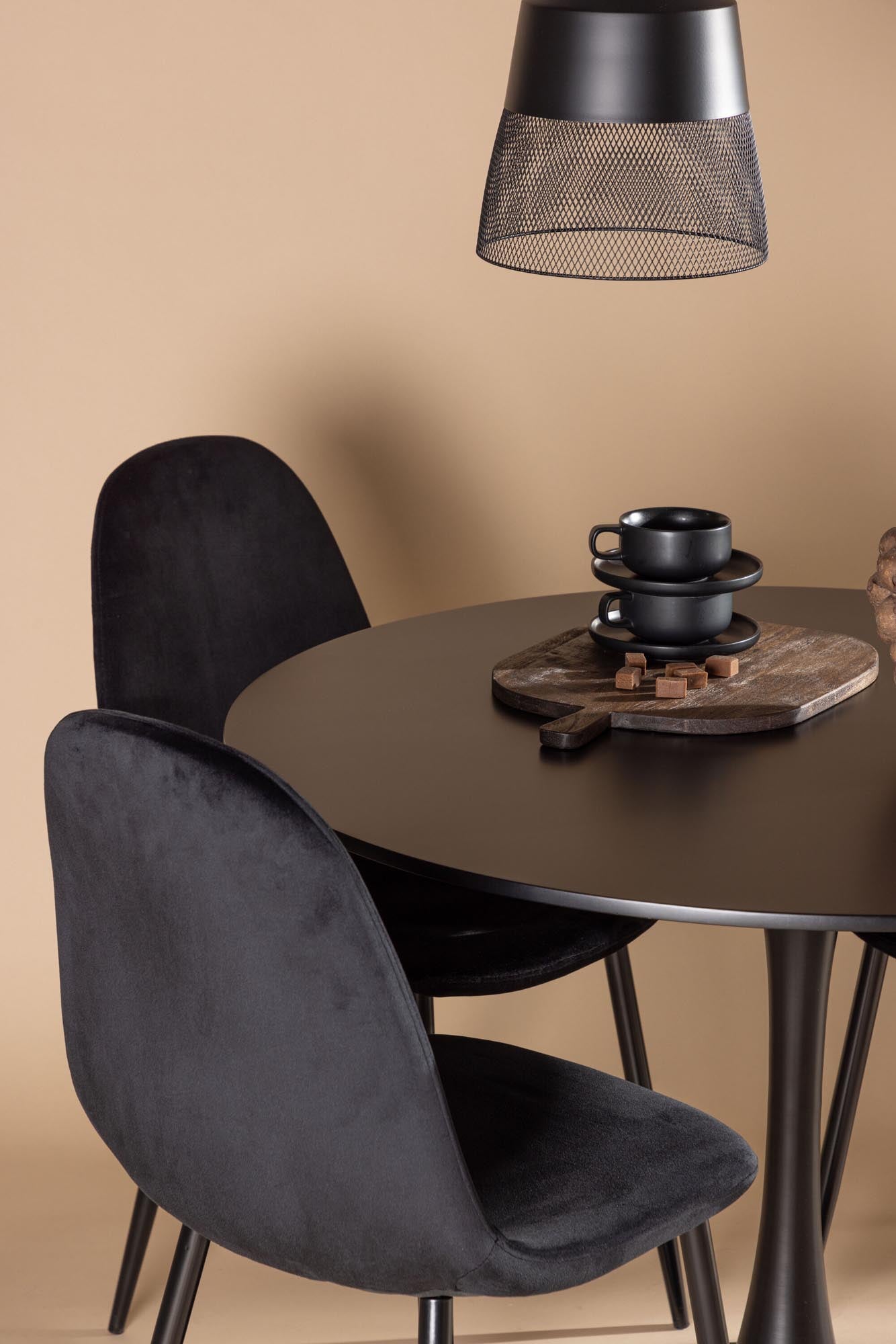 Stilvolles Glade Esszimmerset: Polar Tisch 100cm mit 4 Stühlen.