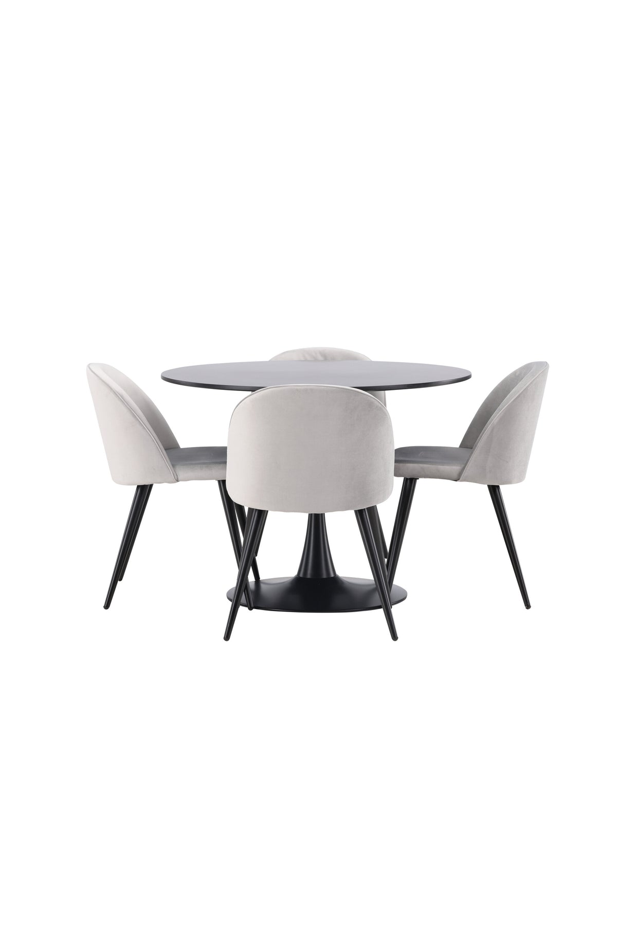 Glade Esszimmerset + Velvet ⌀100cm/4St. in Schwarzgrau präsentiert im Onlineshop von KAQTU Design AG. Esszimmerset ist von Venture Home