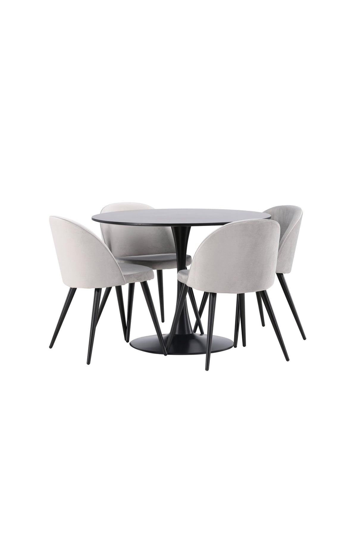 Glade Esszimmerset + Velvet ⌀100cm/4St. in Schwarzgrau präsentiert im Onlineshop von KAQTU Design AG. Esszimmerset ist von Venture Home
