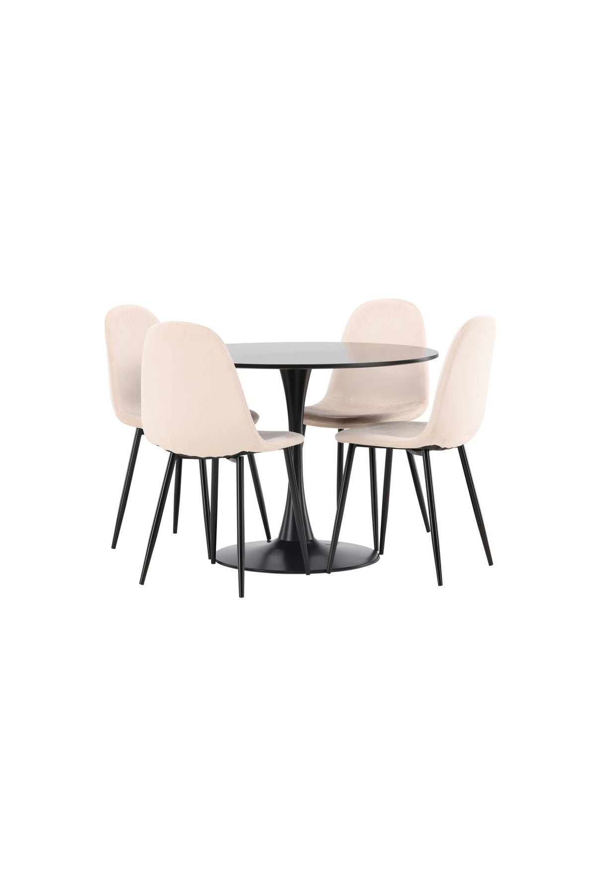 Glade Esszimmerset + Polar ⌀100cm/4St. in Beige, Schwarz präsentiert im Onlineshop von KAQTU Design AG. Esszimmerset ist von Venture Home