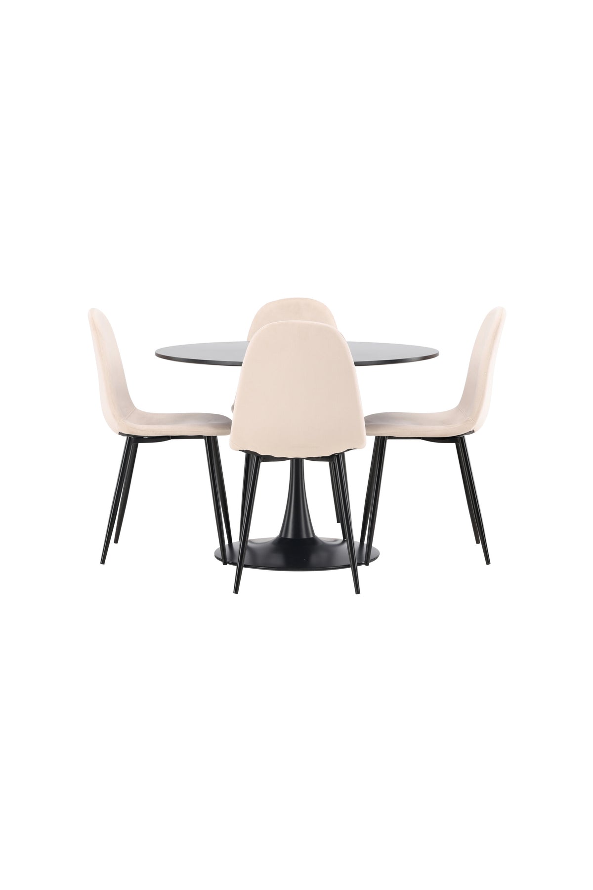 Glade Esszimmerset + Polar ⌀100cm/4St. in Beige, Schwarz präsentiert im Onlineshop von KAQTU Design AG. Esszimmerset ist von Venture Home