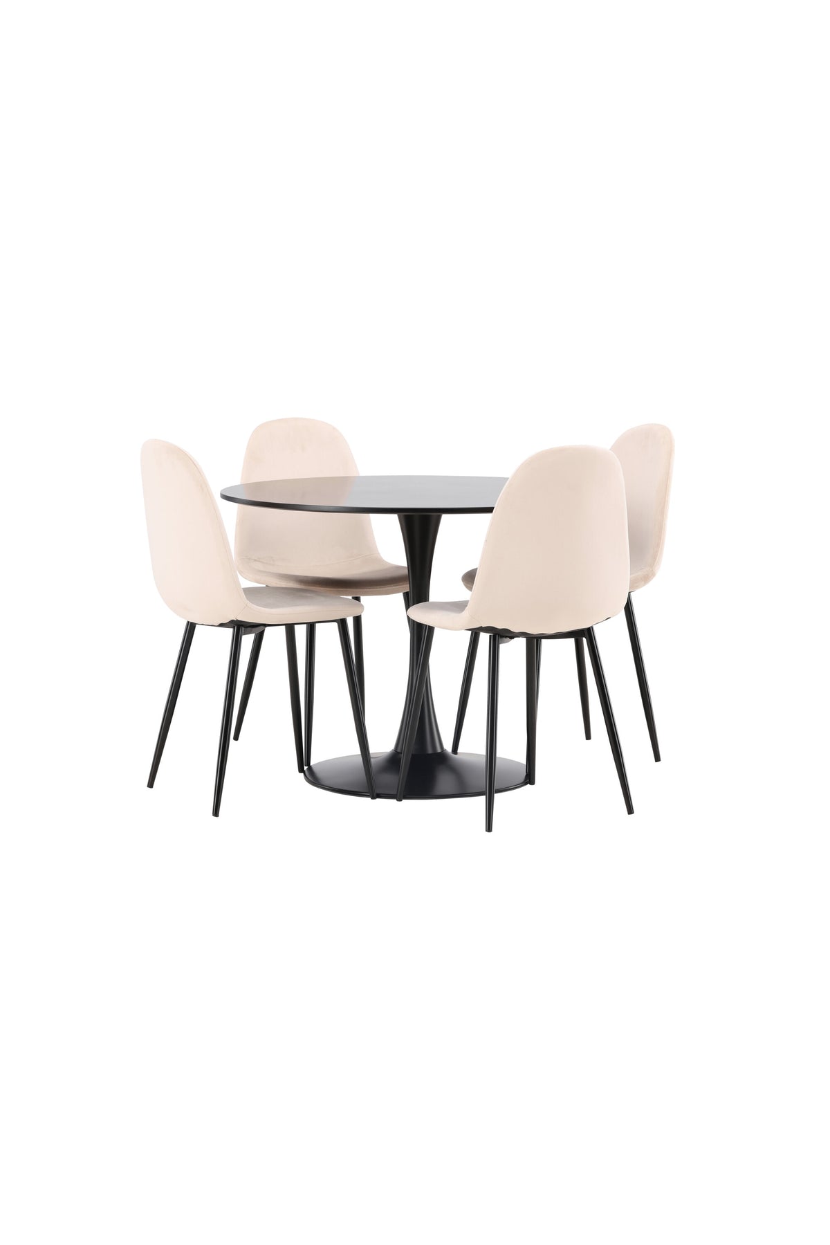 Glade Esszimmerset + Polar ⌀100cm/4St. in Beige, Schwarz präsentiert im Onlineshop von KAQTU Design AG. Esszimmerset ist von Venture Home