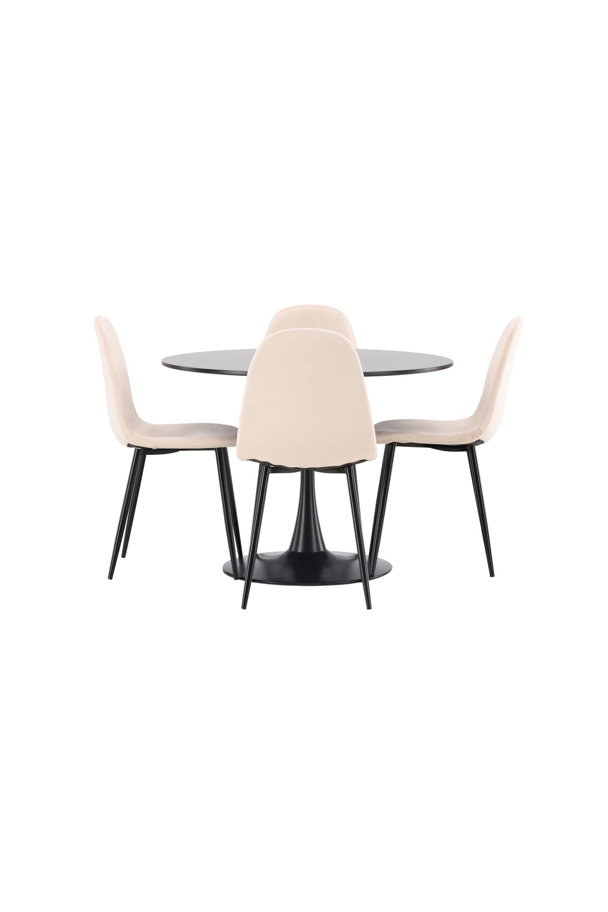 Glade Esszimmerset + Polar ⌀100cm/4St. in Beige, Schwarz präsentiert im Onlineshop von KAQTU Design AG. Esszimmerset ist von Venture Home