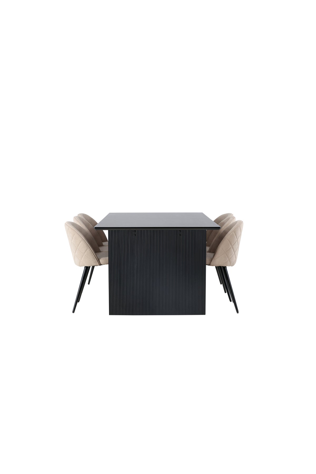 Vail Esszimmerset + Velvet 200cm/6St. in Beige, Schwarz präsentiert im Onlineshop von KAQTU Design AG. Esszimmerset ist von Venture Home