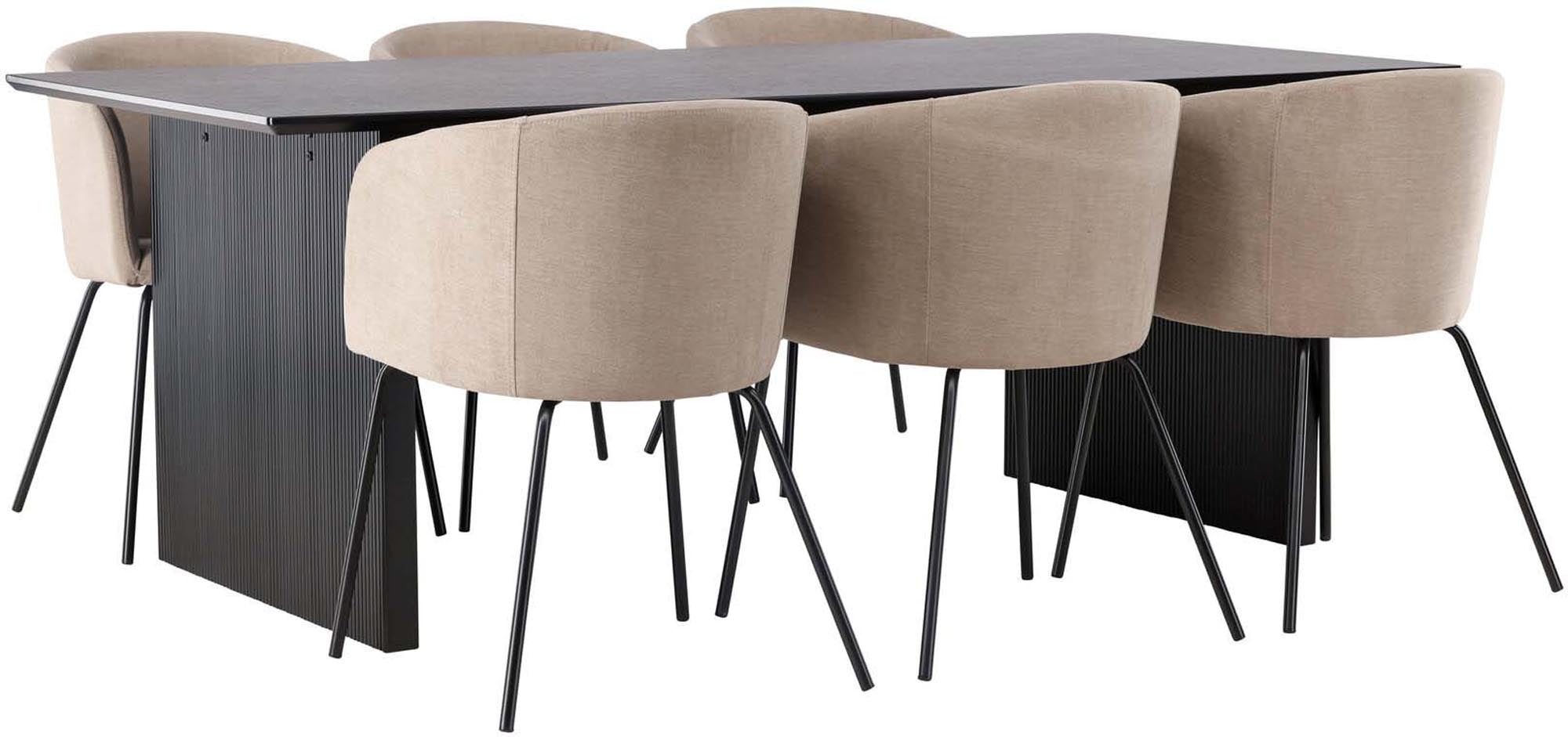 Elegantes Vail Esszimmerset von Venture Home: 200cm Tisch und 6 Stühle für stilvolle Esszimmermomente. Hochwertige Materialien und modernes Design.