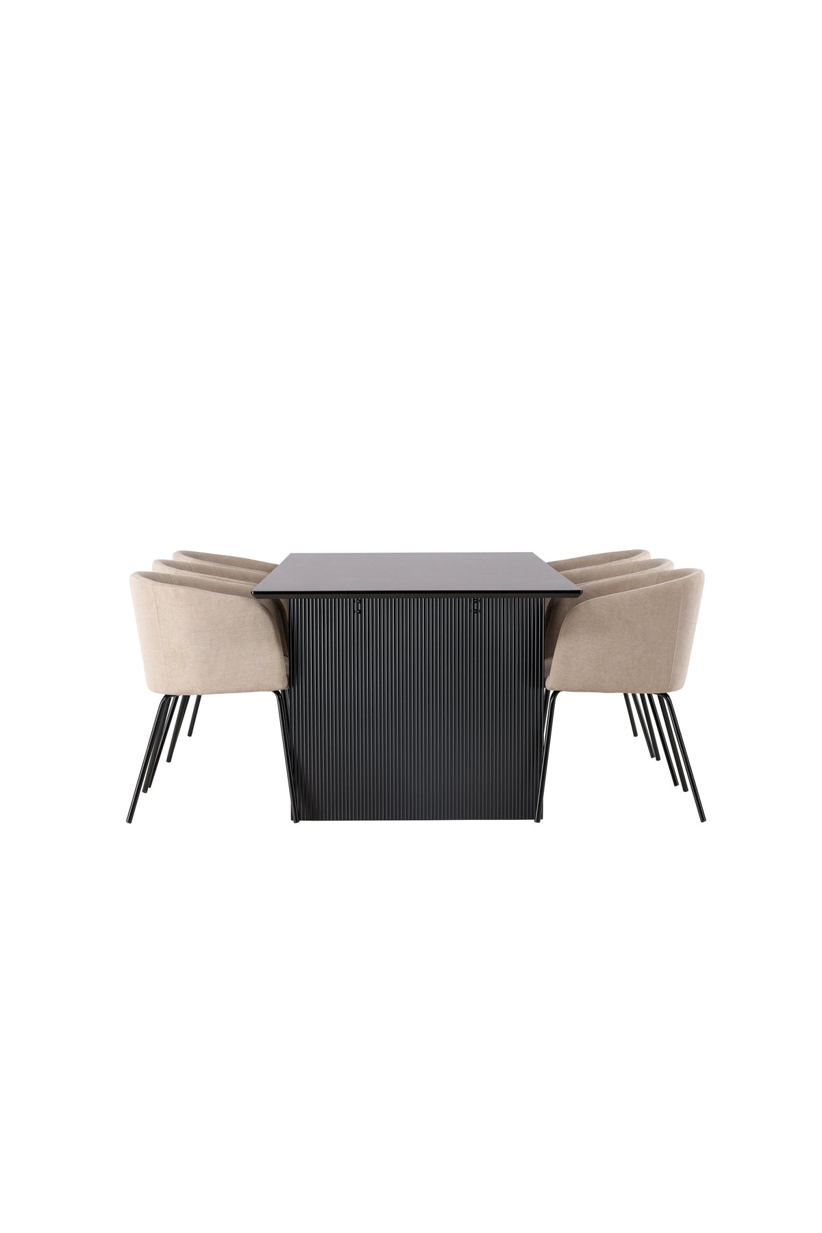 Vail Esszimmerset + Berit 200cm/6St. in Beige, Schwarz präsentiert im Onlineshop von KAQTU Design AG. Esszimmerset ist von Venture Home