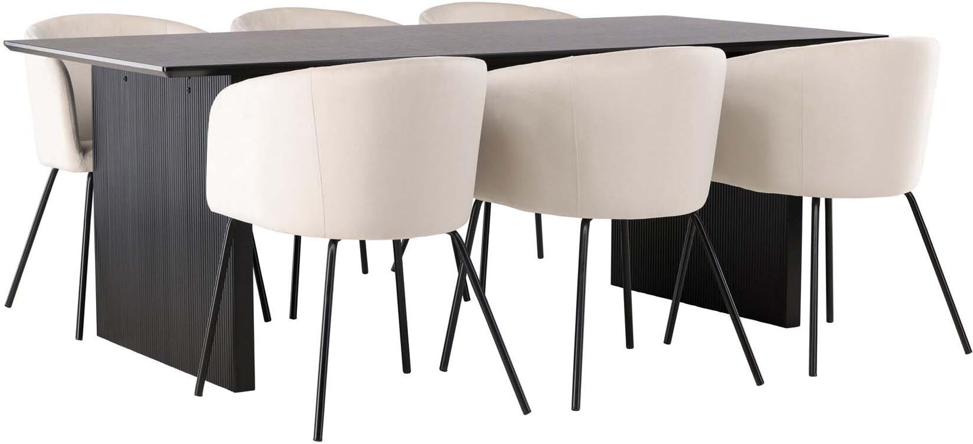 Vail Esszimmerset + Berit 200cm/6St.: Stilvolles Design trifft auf Funktionalität. Genießen Sie gesellige Runden in luxuriöser Atmosphäre.