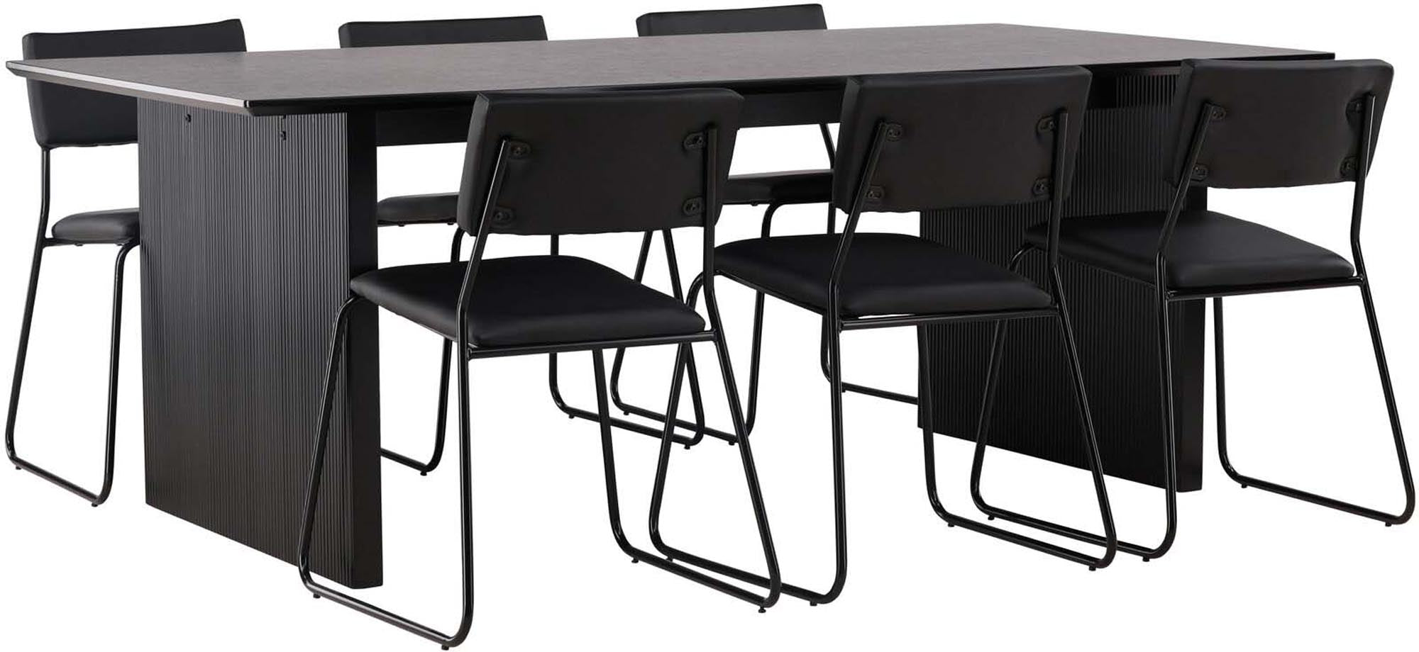 Venture Home Vail Set: 200cm Tisch & 6 Stühle für modernes Wohnen.