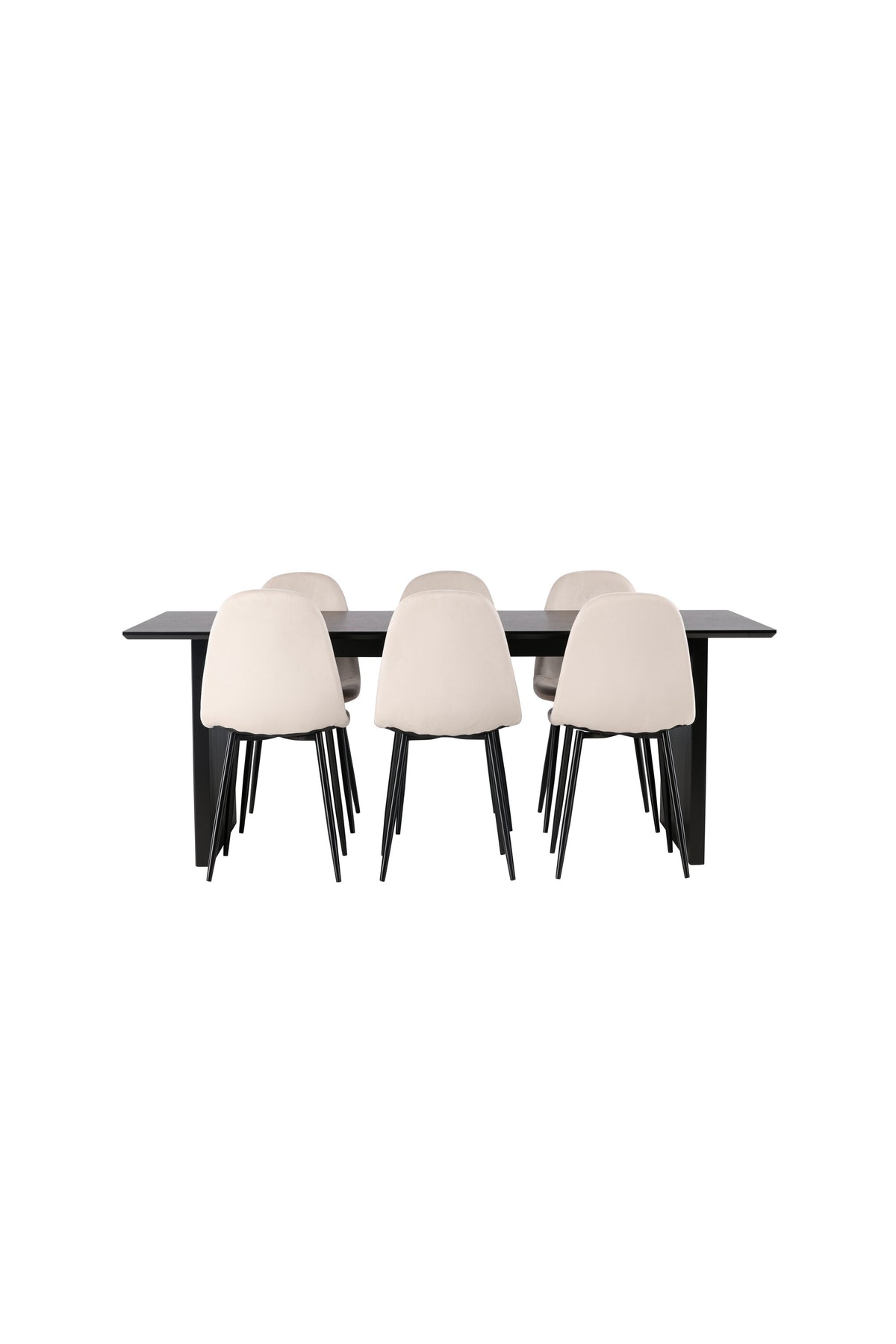 Vail Esszimmerset + Polar 200cm/6St. in Beige, Schwarz präsentiert im Onlineshop von KAQTU Design AG. Esszimmerset ist von Venture Home