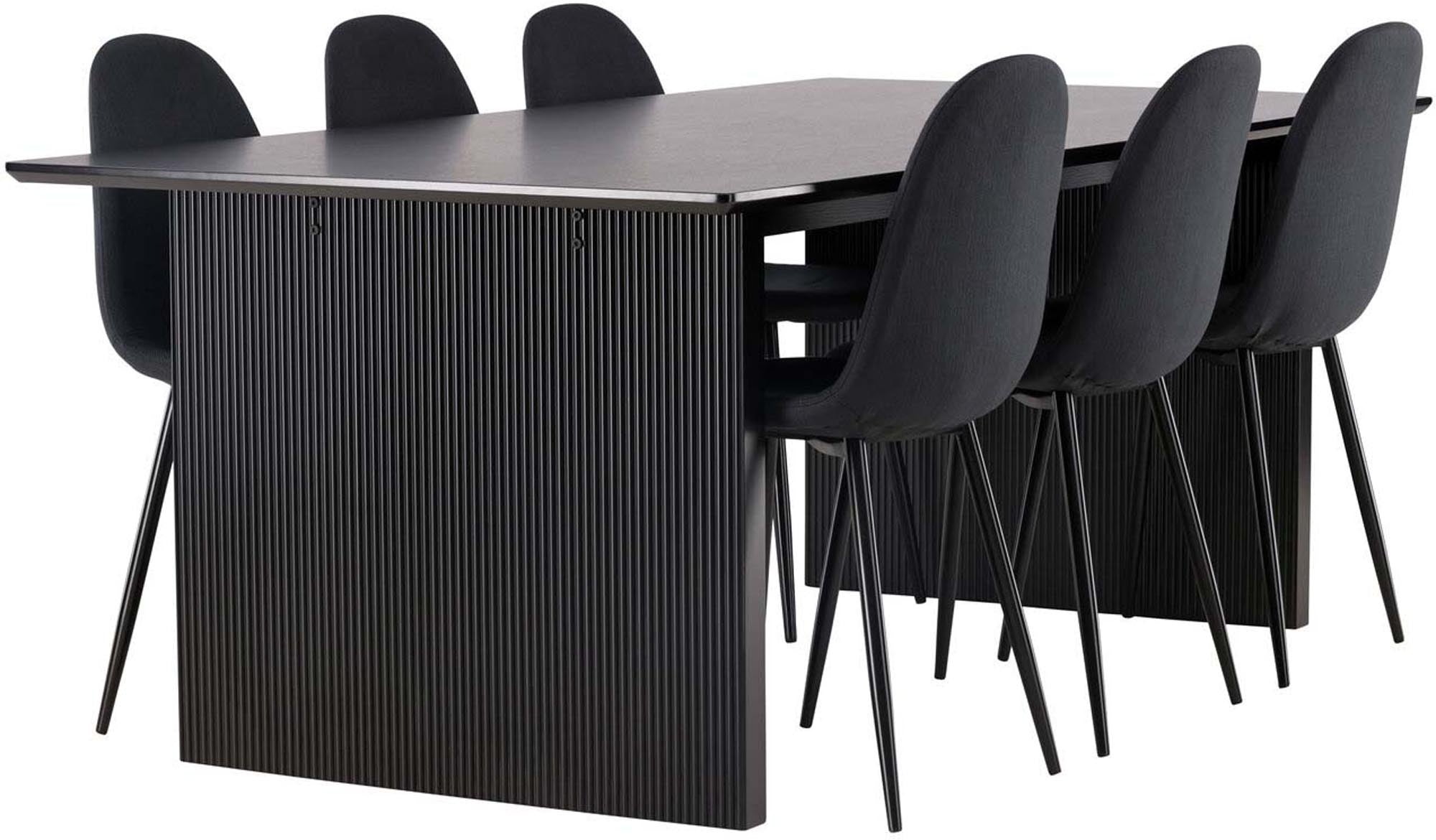 Modernes Vail Esszimmerset mit 200 cm Tisch und 6 eleganten Stühlen. Ideal für gesellige Abende und stilvolle Einrichtung.