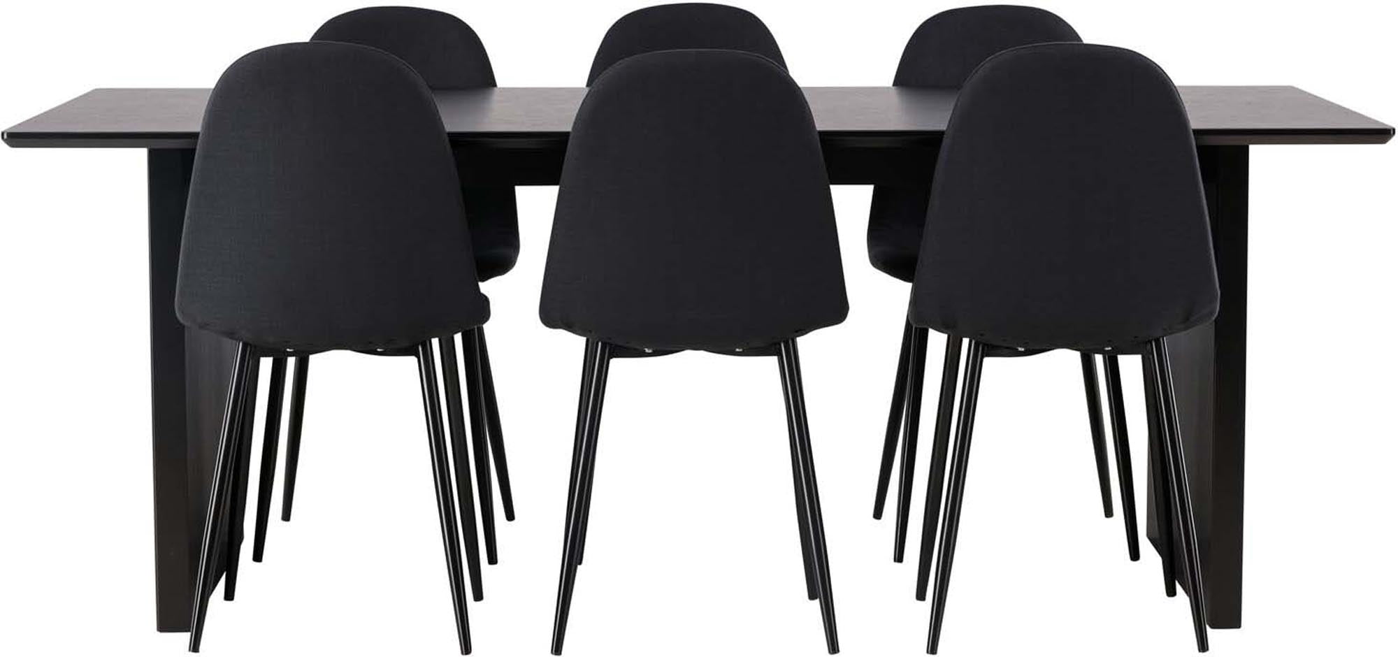 Modernes Vail Esszimmerset mit 200 cm Tisch und 6 stilvollen Stühlen. Ideal für gesellige Abende und einladende Esszimmergestaltung.