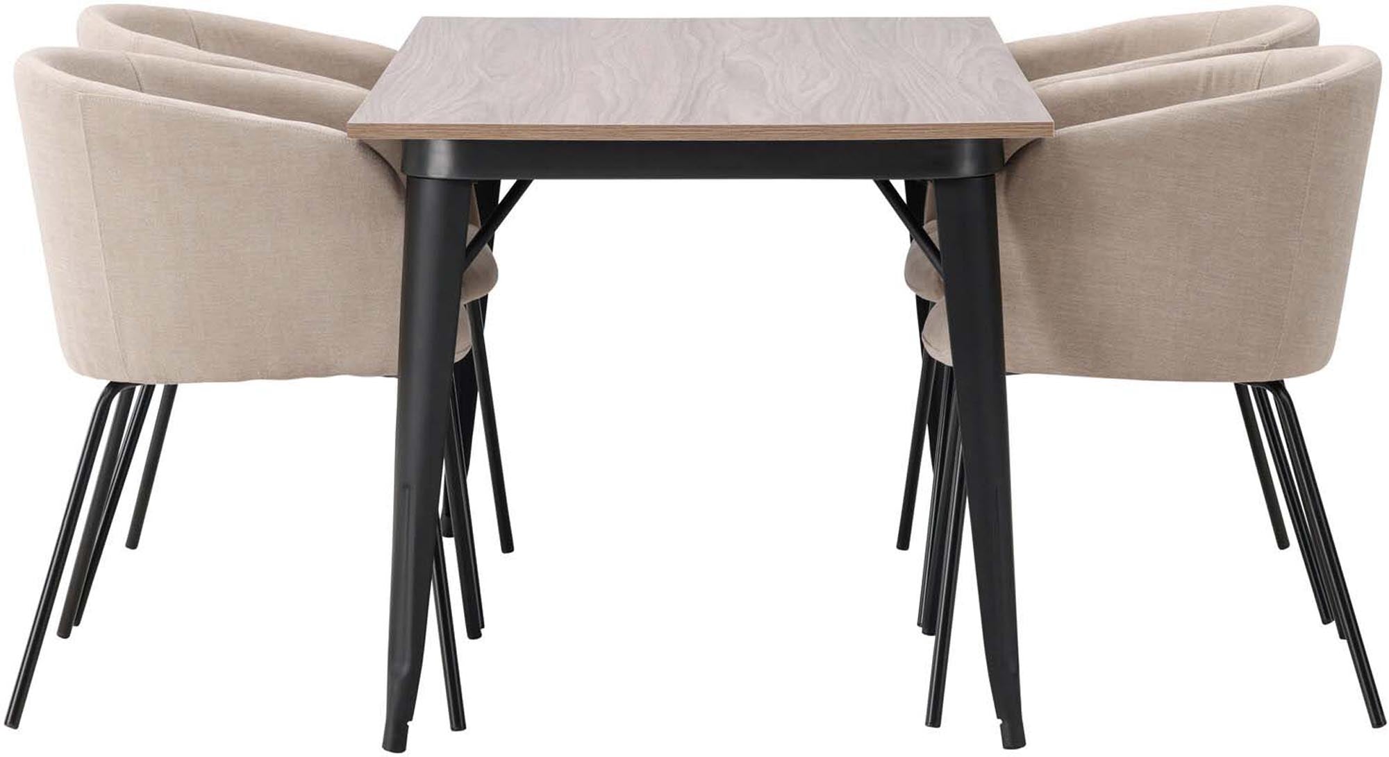 Entdecken Sie das stilvolle Tempe Esszimmerset + Berit 140cm/4St. von Venture Home. Skandinavisches Design, hoher Sitzkomfort und Platz für gesellige Abende.