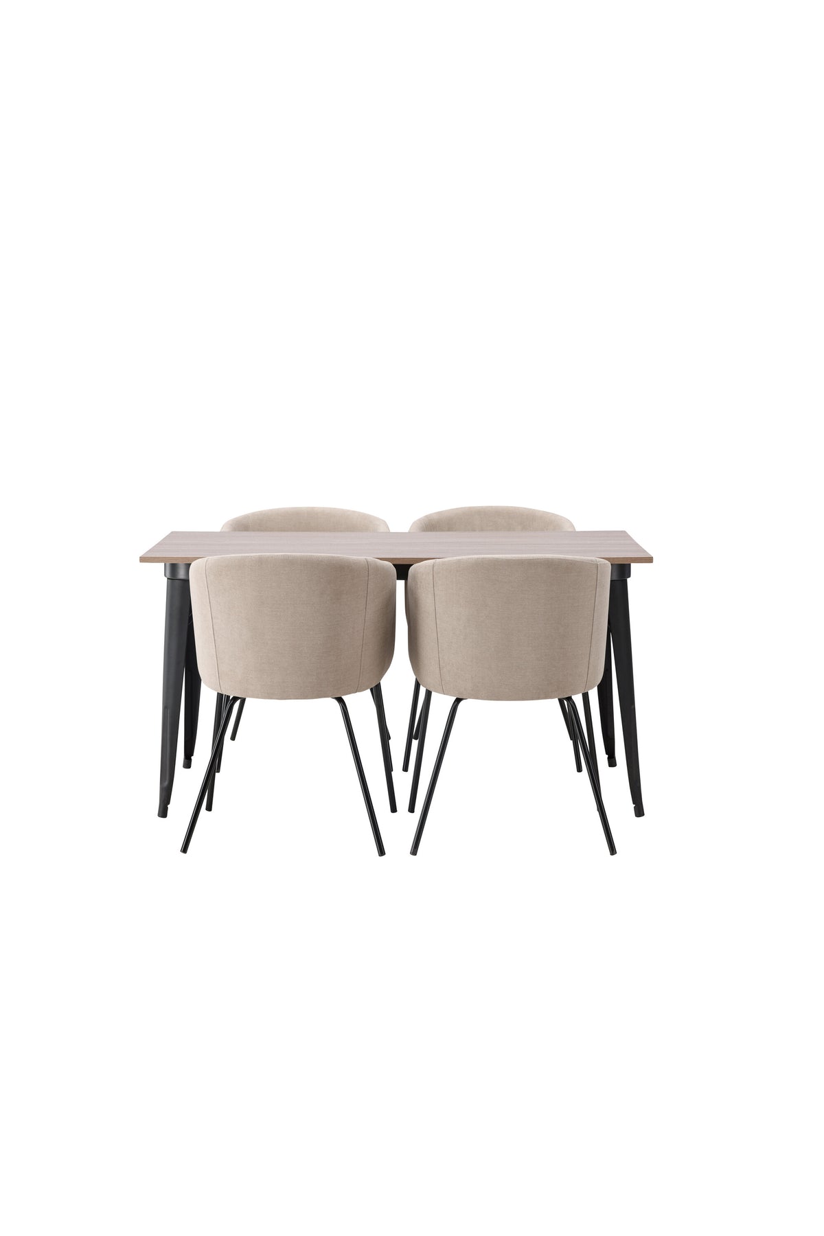 Tempe Esszimmerset + Berit 140cm/4St. in Beige, Schwarz präsentiert im Onlineshop von KAQTU Design AG. Esszimmerset ist von Venture Home