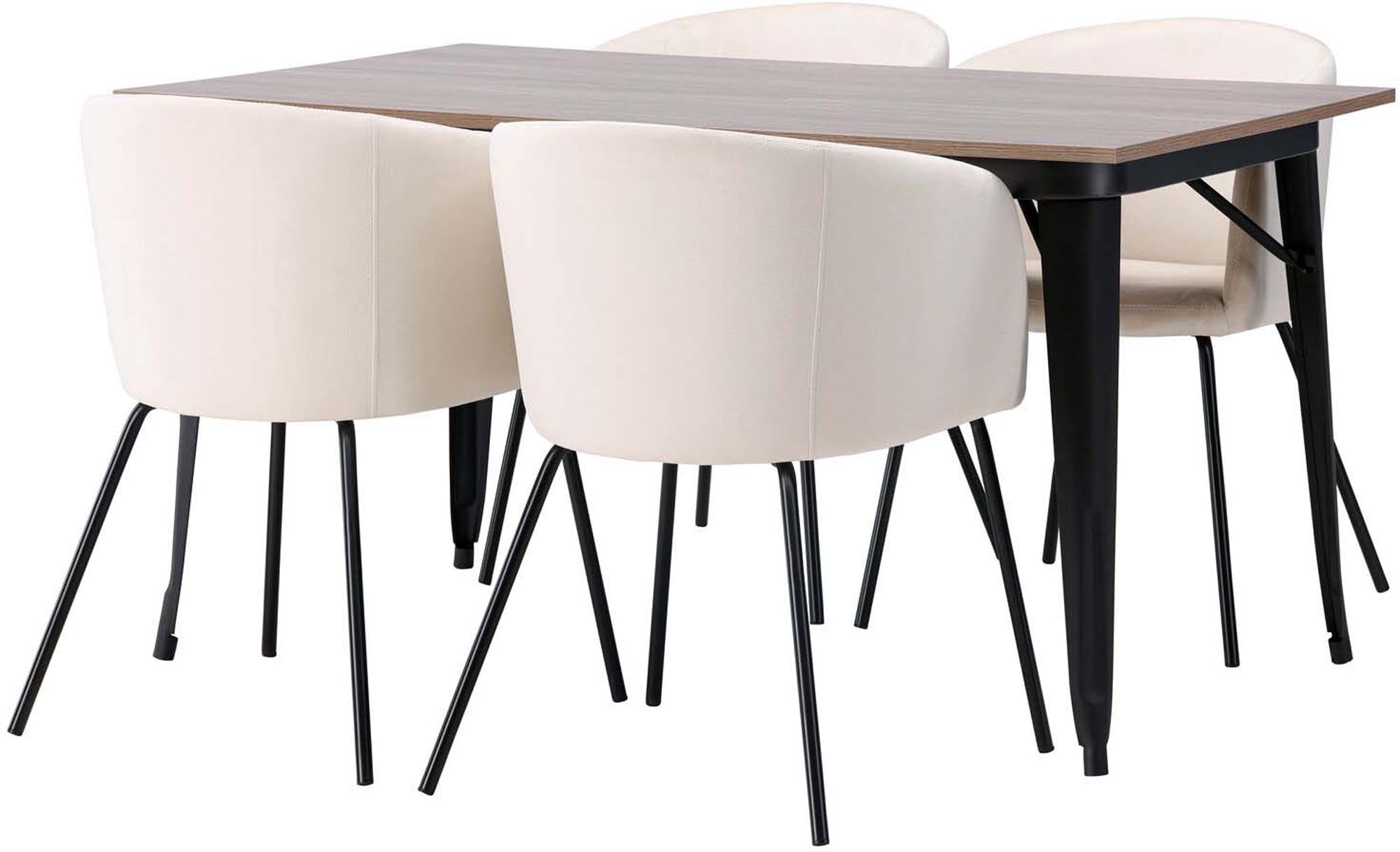 Entdecken Sie das Tempe Esszimmerset + Berit 140cm/4St. von Venture Home – stilvolles Design, hoher Komfort und skandinavischer Charme für gesellige Abende.