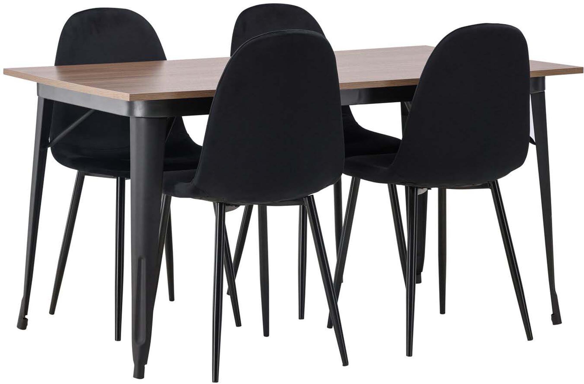 Skandinavisches Esszimmerset: Tempe mit 140cm Tisch und 4 eleganten Stühlen von Venture Home. Ideal für stilvolle Essbereiche.