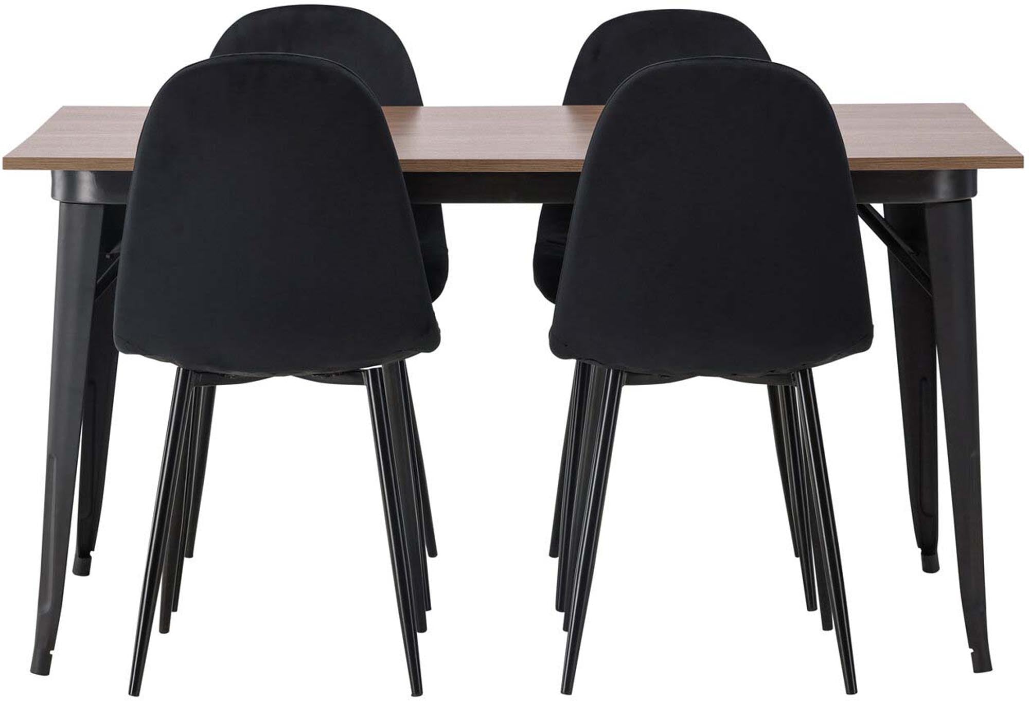 Entdecken Sie das Tempe Esszimmerset von Venture Home: Ein 140 cm Tisch und 4 stilvolle Stühle, perfekt für skandinavisches Flair und gemütliche Essmomente.