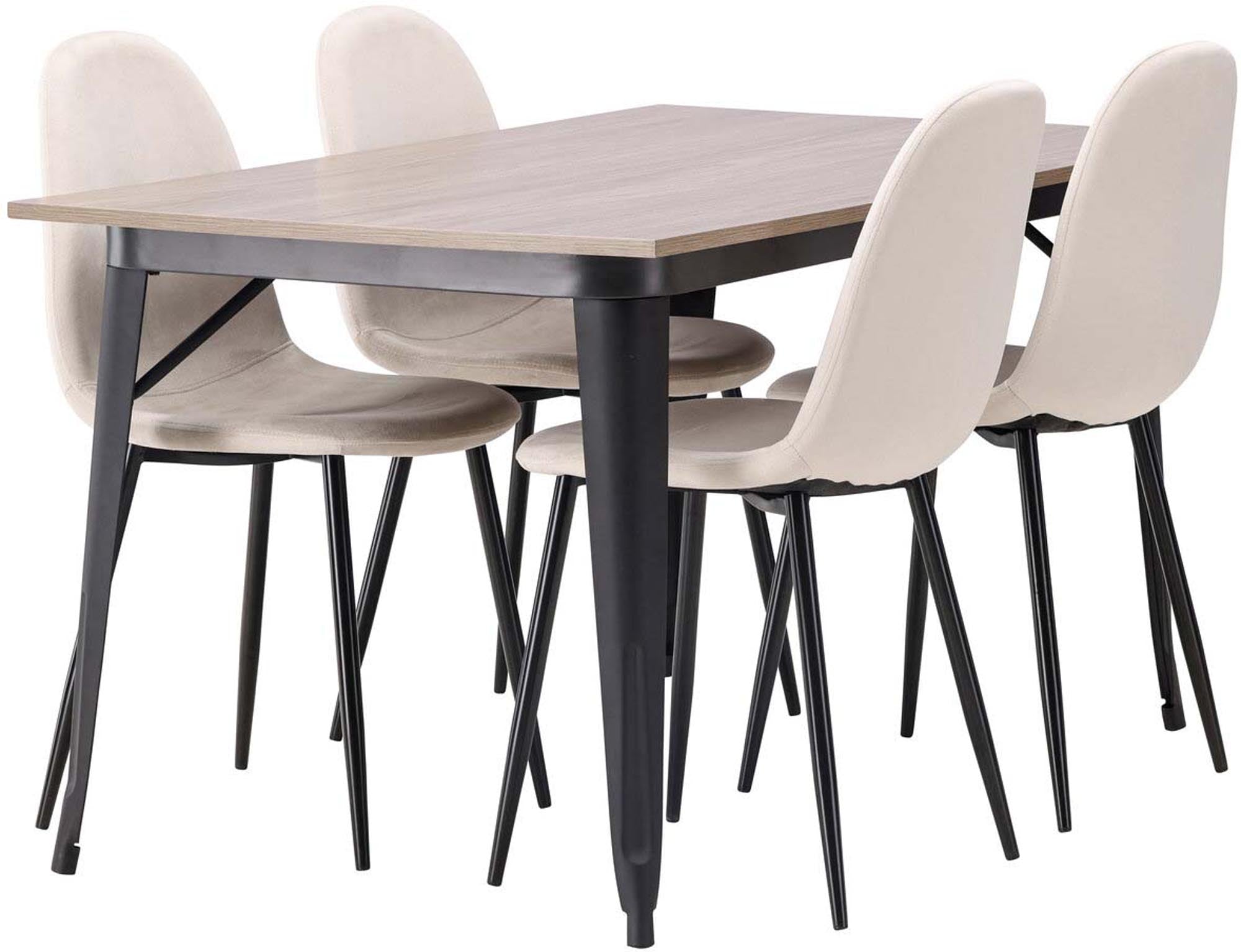 Modernes Tempe Esszimmerset mit Polar Tisch, 140cm, 4 Stühle.