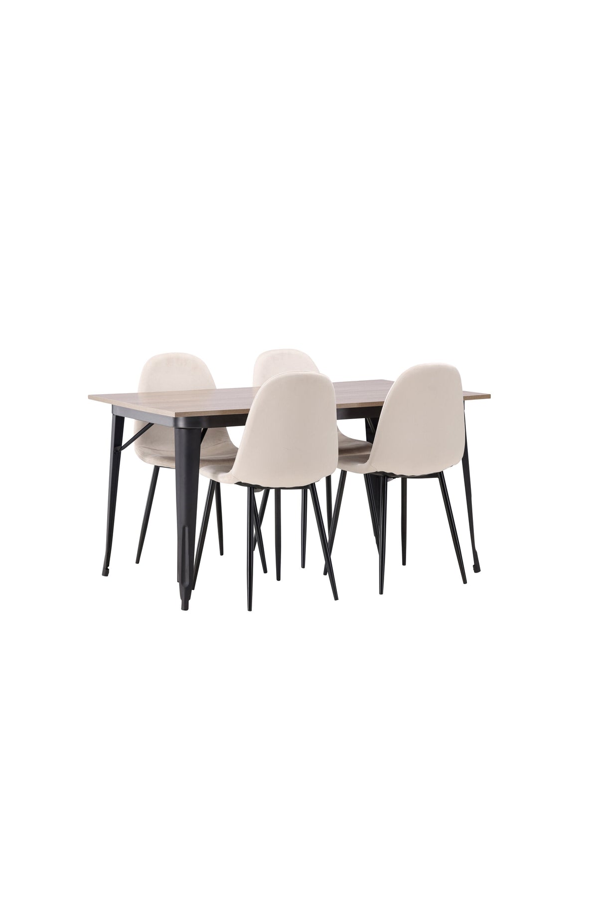 Tempe Esszimmerset + Polar 140cm/4St. in Beige, Schwarz präsentiert im Onlineshop von KAQTU Design AG. Esszimmerset ist von Venture Home
