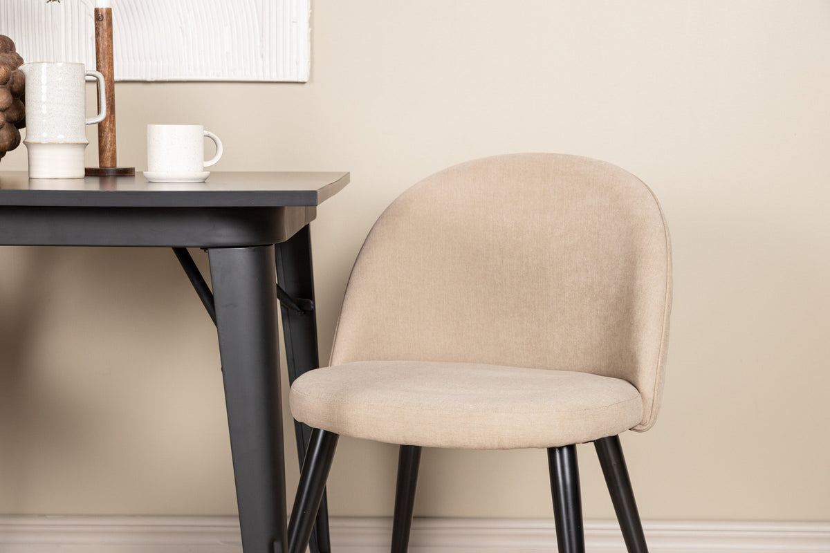 Tempe Esszimmerset + Velvet 80cm/2St. in Beige, Schwarz präsentiert im Onlineshop von KAQTU Design AG. Esszimmerset ist von Venture Home