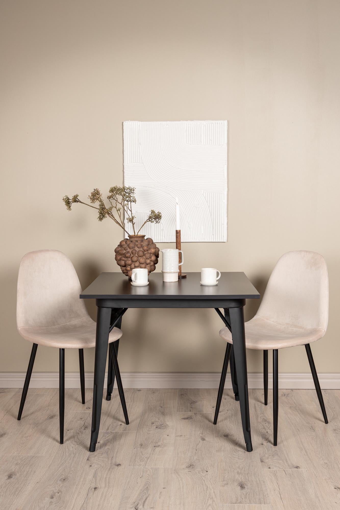 Stilvolles Esszimmerset Tempe mit 80cm Tisch und bequemen Polar-Stühlen. Ideal für gemütliche Abende und kleine Essbereiche.