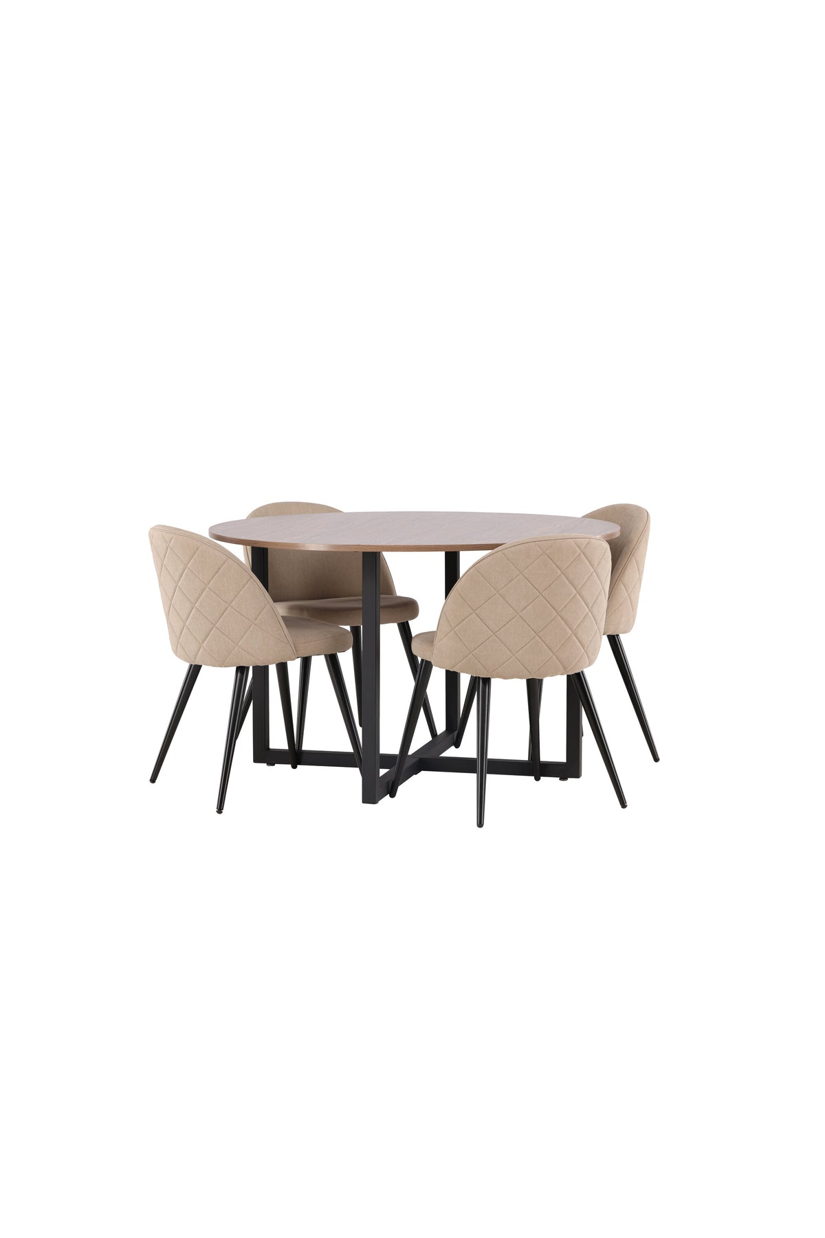 Durango Esszimmerset + Velvet ⌀120cm/4St. in Beige, Schwarz präsentiert im Onlineshop von KAQTU Design AG. Esszimmerset ist von Venture Home