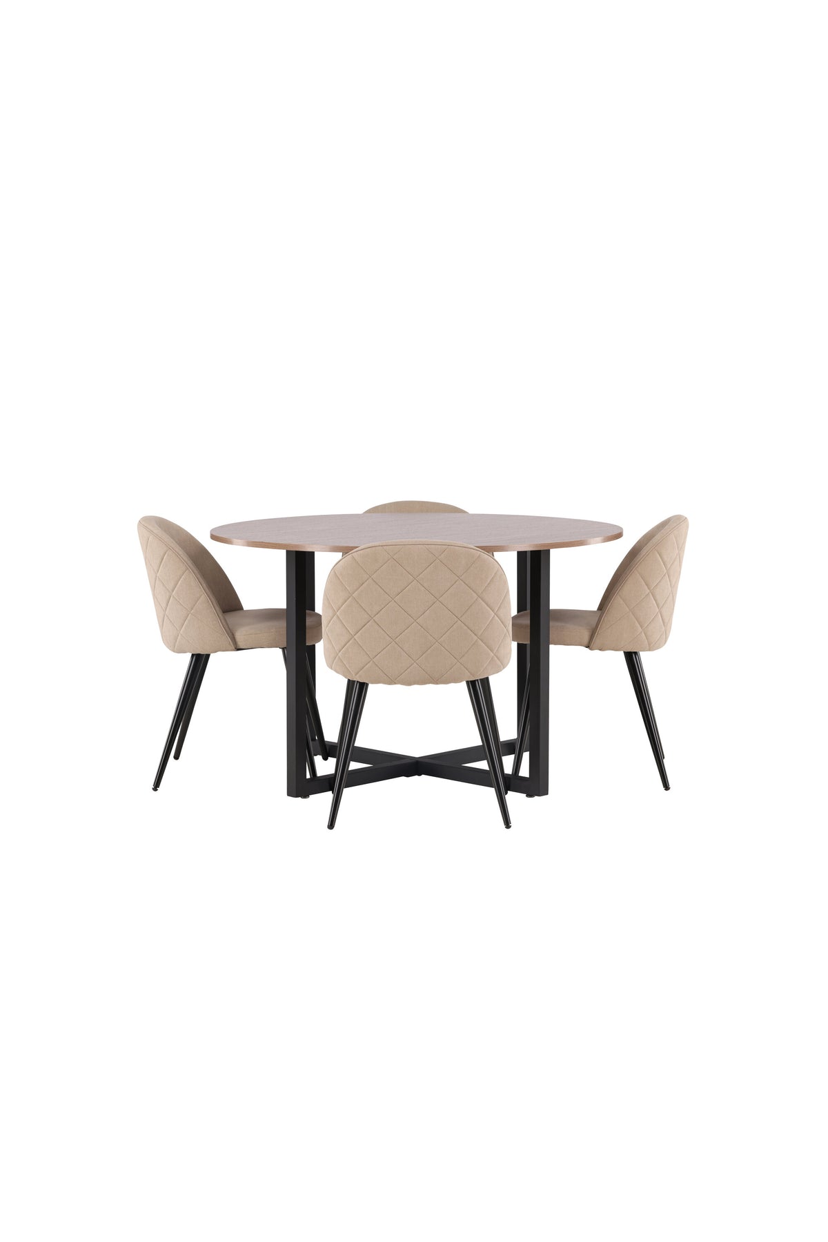Durango Esszimmerset + Velvet ⌀120cm/4St. in Beige, Schwarz präsentiert im Onlineshop von KAQTU Design AG. Esszimmerset ist von Venture Home