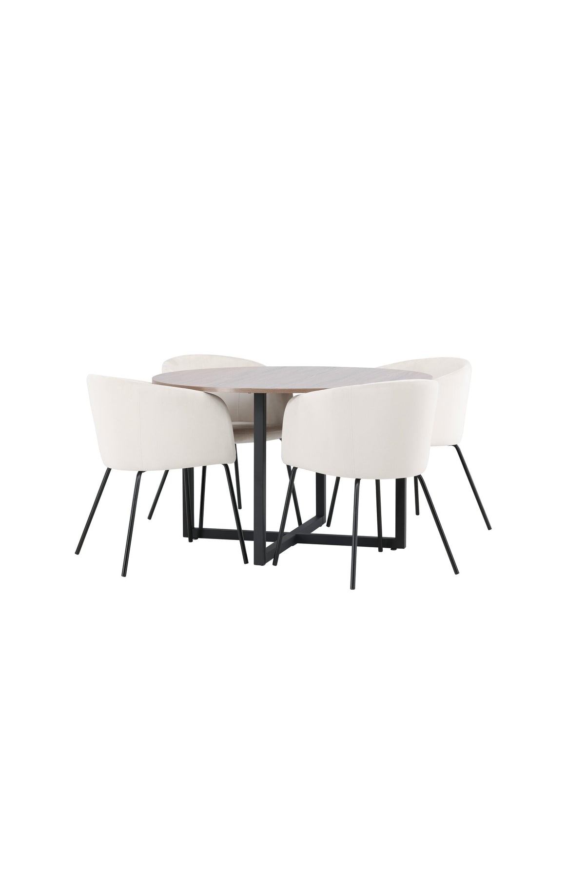 Durango Esszimmerset + Berit ⌀120cm/4St. in Beige, Schwarz präsentiert im Onlineshop von KAQTU Design AG. Esszimmerset ist von Venture Home
