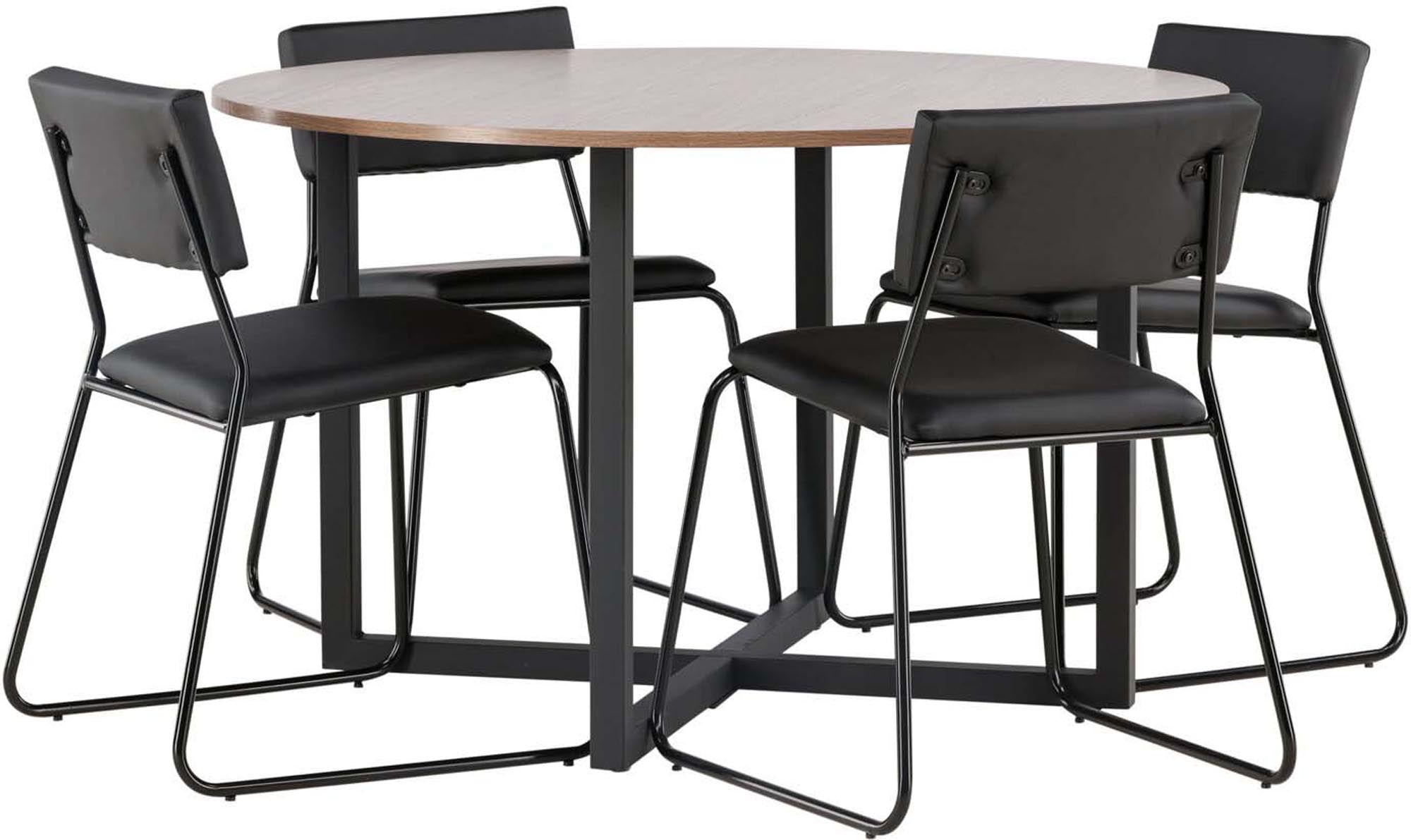 Elegantes Durango Esszimmerset mit Kenth Stühlen. Robuste Tischplatte und komfortable Stühle für stilvolle Essbereiche und gesellige Momente.