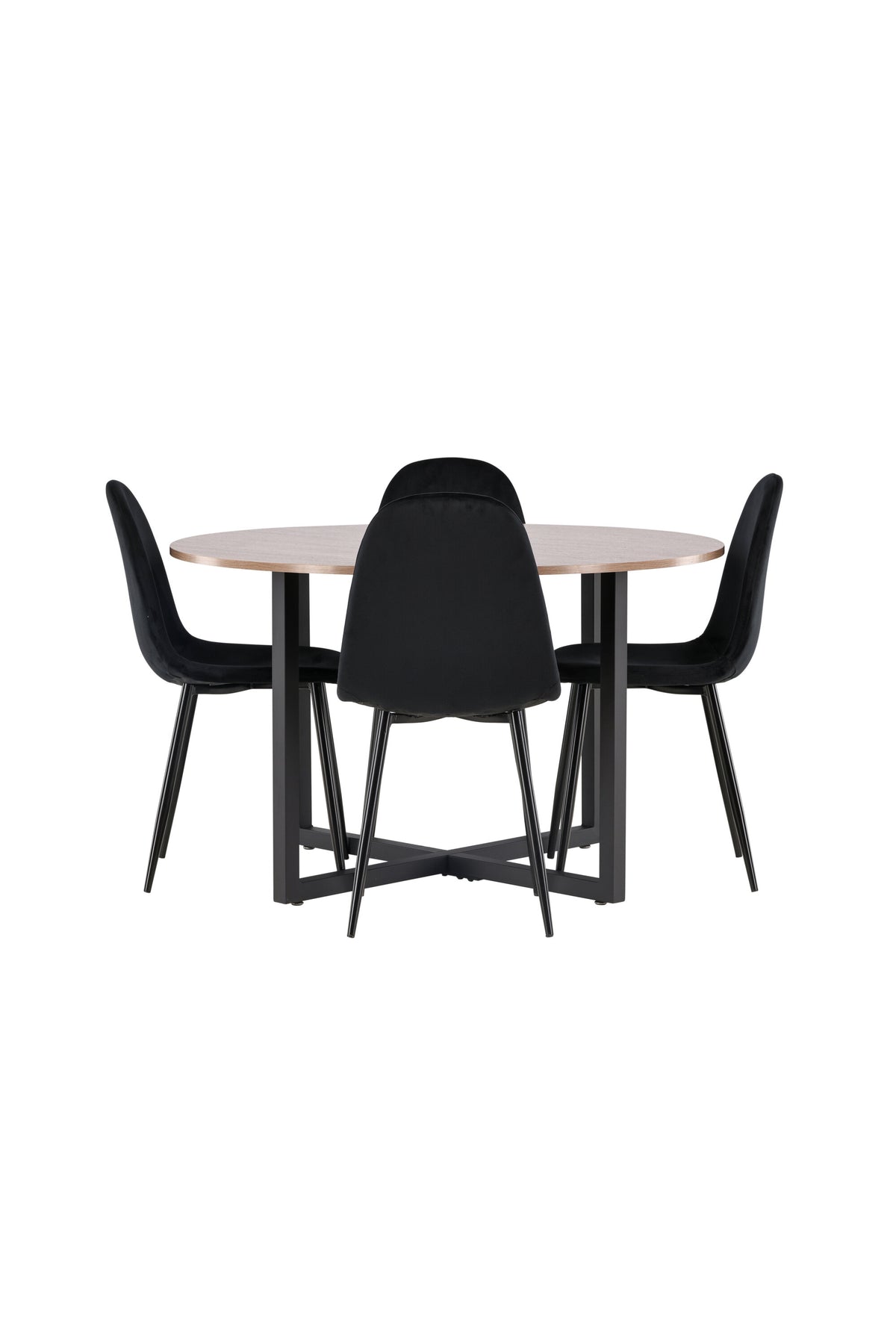 Durango Esszimmerset + Polar ⌀120cm/4St. in Schwarz Velvet präsentiert im Onlineshop von KAQTU Design AG. Esszimmerset ist von Venture Home