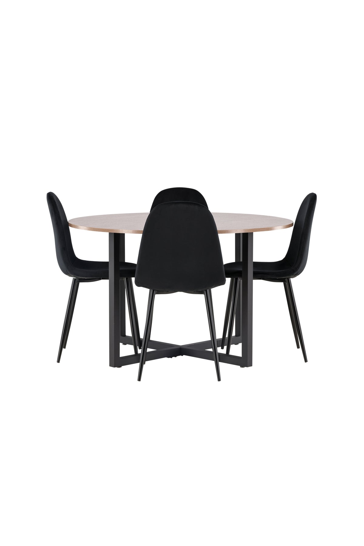 Durango Esszimmerset + Polar ⌀120cm/4St. in Schwarz Velvet präsentiert im Onlineshop von KAQTU Design AG. Esszimmerset ist von Venture Home