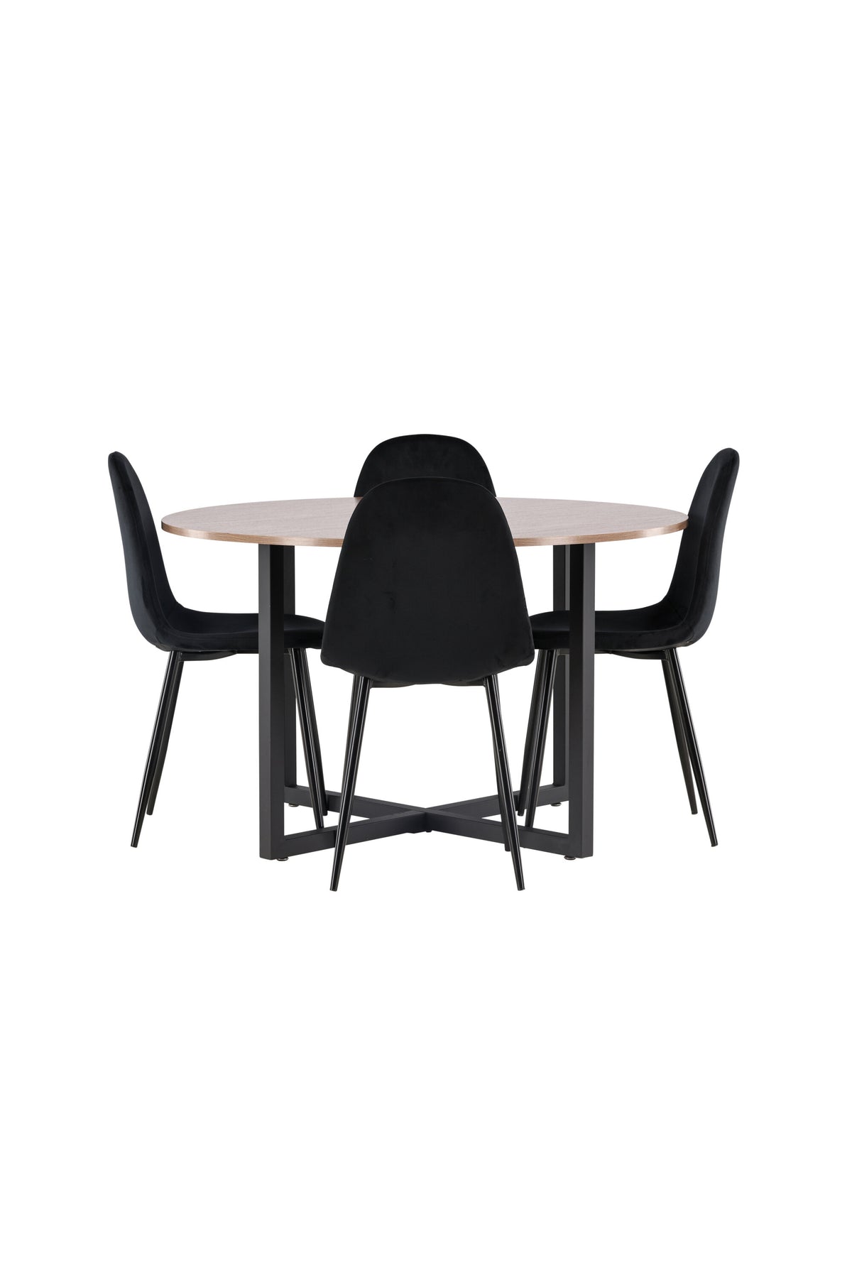 Durango Esszimmerset + Polar ⌀120cm/4St. in Schwarz Velvet präsentiert im Onlineshop von KAQTU Design AG. Esszimmerset ist von Venture Home