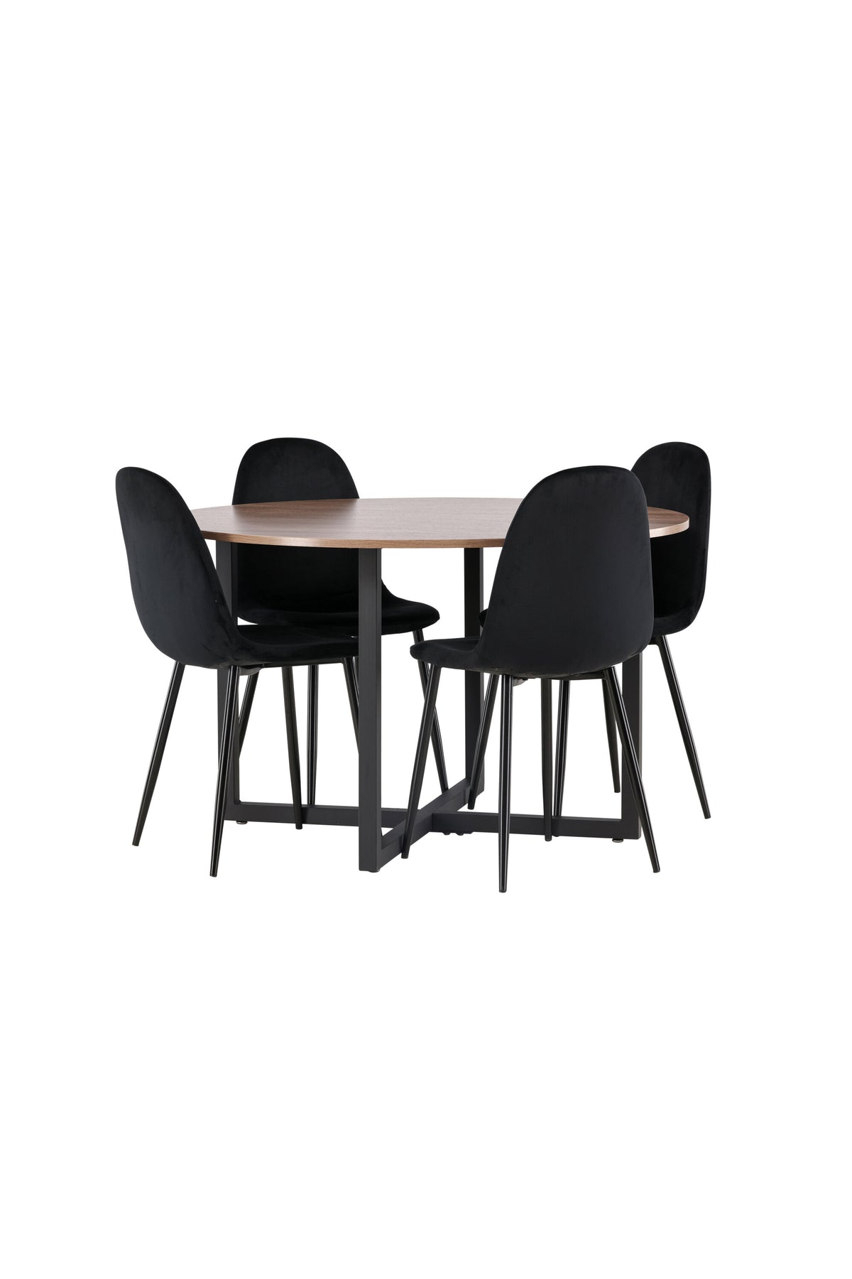 Durango Esszimmerset + Polar ⌀120cm/4St. in Schwarz Velvet präsentiert im Onlineshop von KAQTU Design AG. Esszimmerset ist von Venture Home