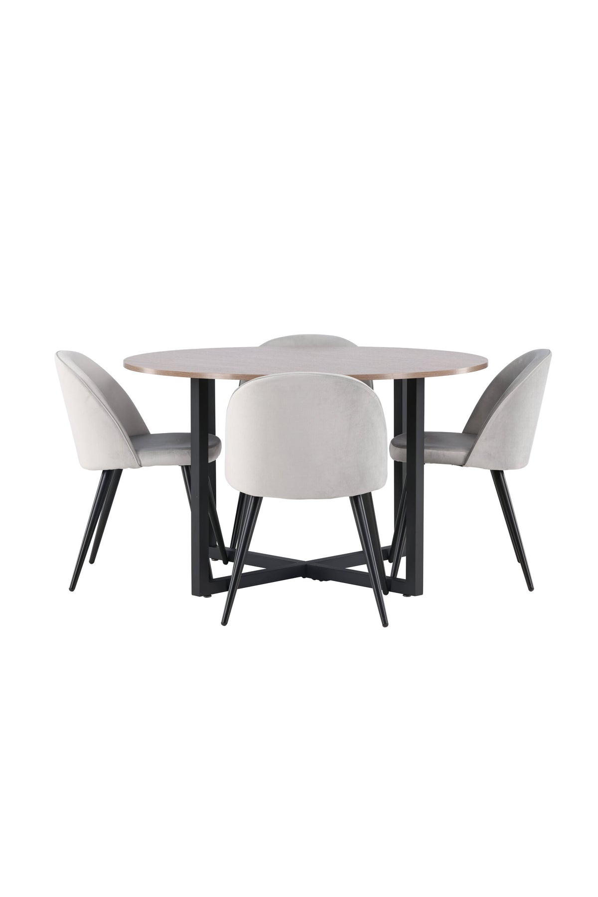 Durango Esszimmerset + Velvet ⌀120cm/4St. in Schwarzgrau präsentiert im Onlineshop von KAQTU Design AG. Esszimmerset ist von Venture Home