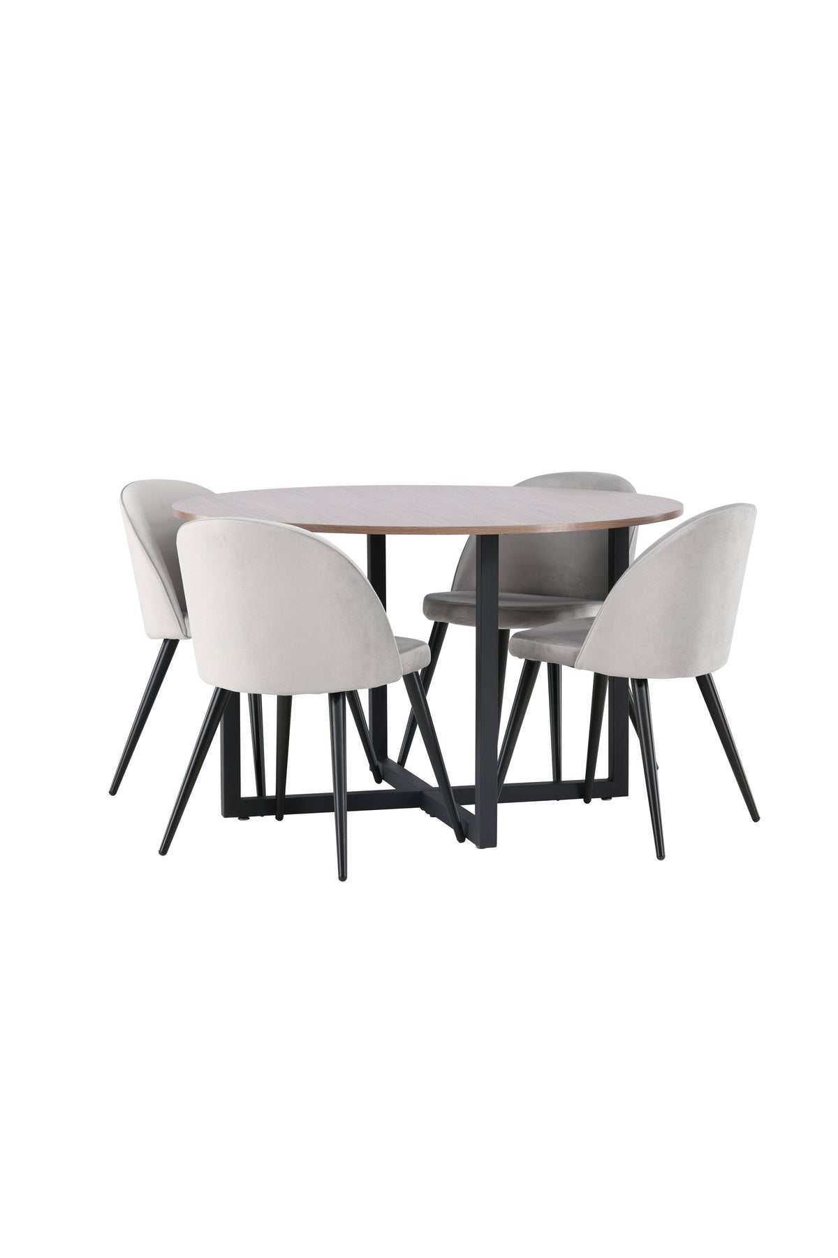 Durango Esszimmerset + Velvet ⌀120cm/4St. in Schwarzgrau präsentiert im Onlineshop von KAQTU Design AG. Esszimmerset ist von Venture Home